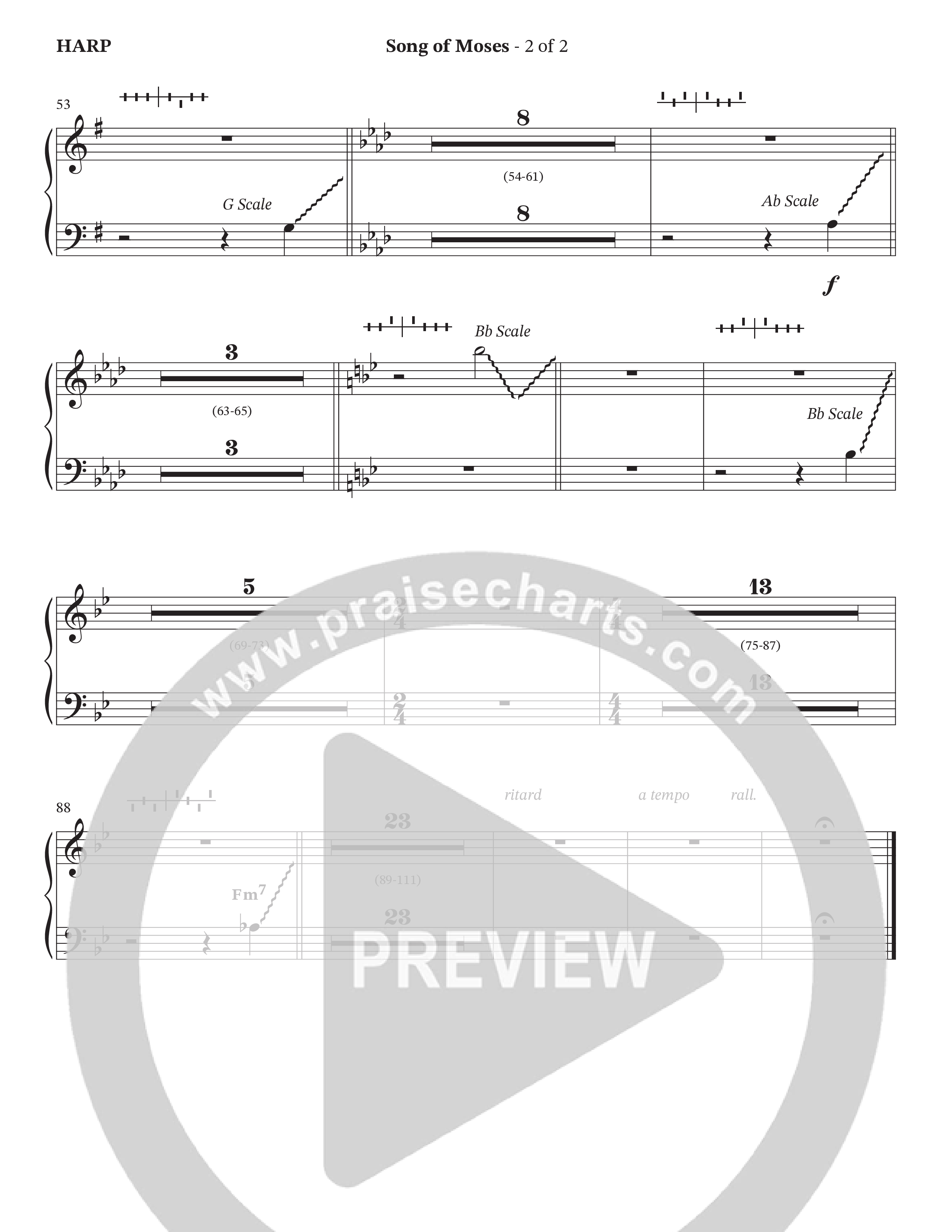 Song Of Moses (Choral Anthem SATB) Harp (The Brooklyn Tabernacle Choir / Arr. Carol Cymbala / Orch. Lari Goss)