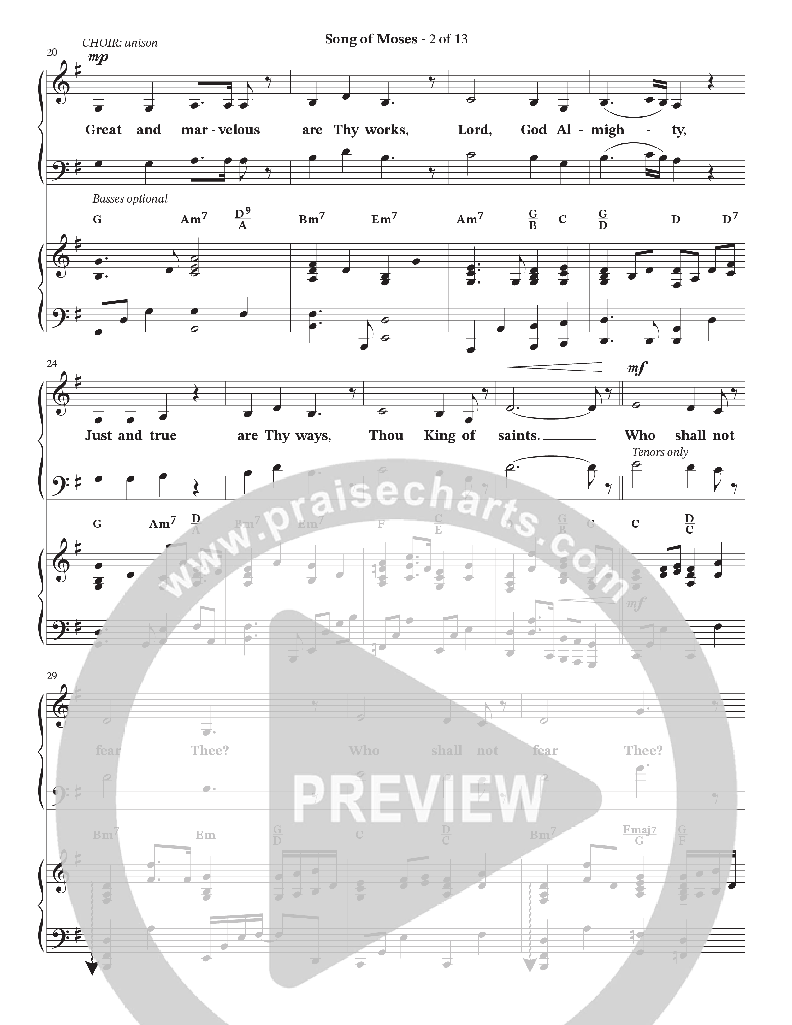 Song Of Moses (Choral Anthem SATB) Anthem (SATB/Piano) (The Brooklyn Tabernacle Choir / Arr. Carol Cymbala / Orch. Lari Goss)
