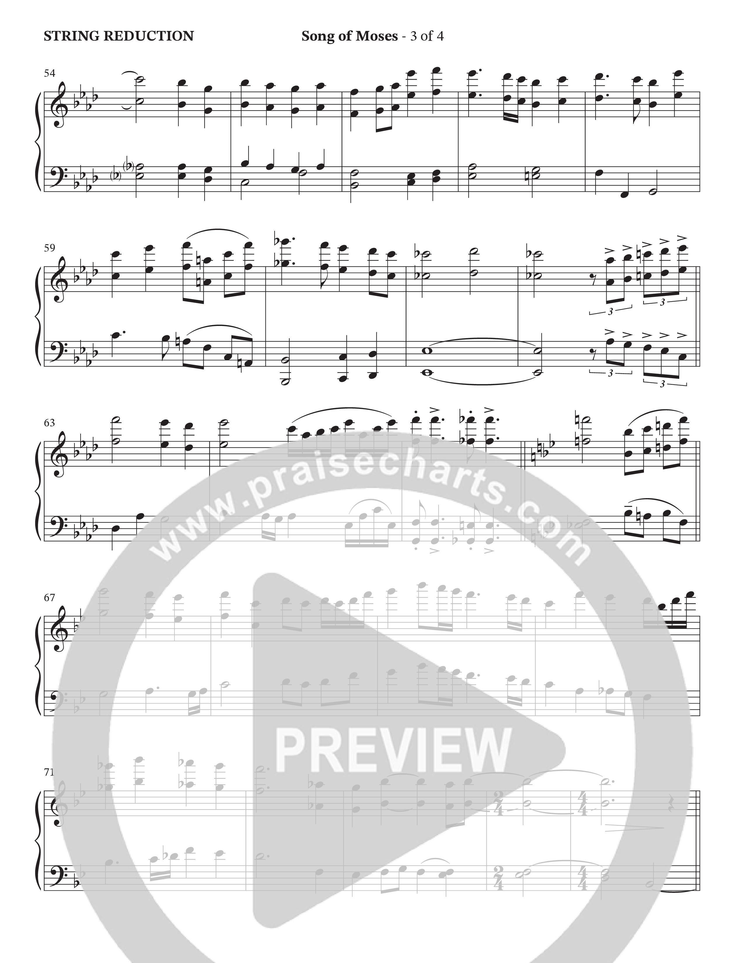 Song Of Moses (Choral Anthem SATB) String Reduction (The Brooklyn Tabernacle Choir / Arr. Carol Cymbala / Orch. Lari Goss)