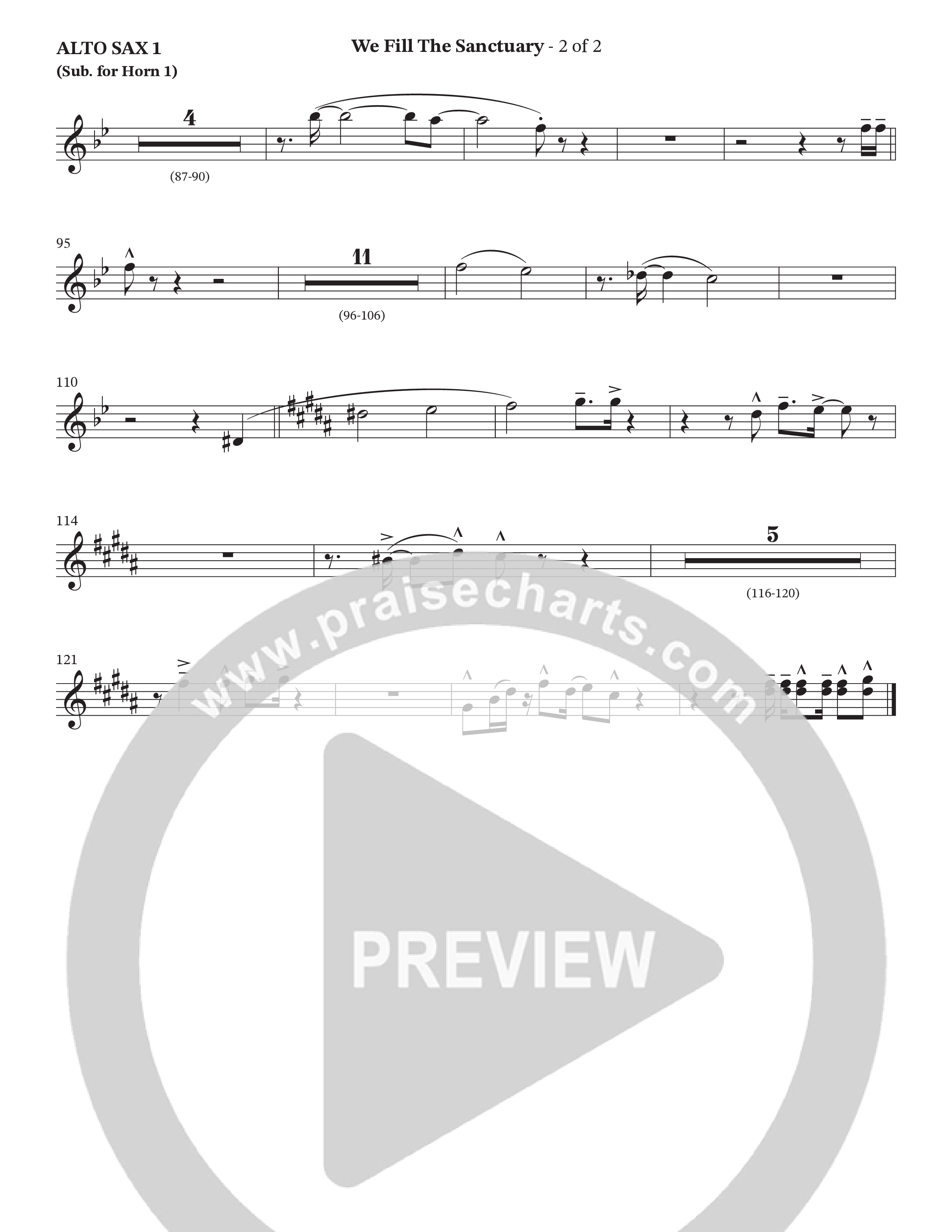 We Fill The Sanctuary (Choral Anthem SATB) Alto Sax (The Brooklyn Tabernacle Choir / Arr. Jason Webb / Orch. Chris McDonald)