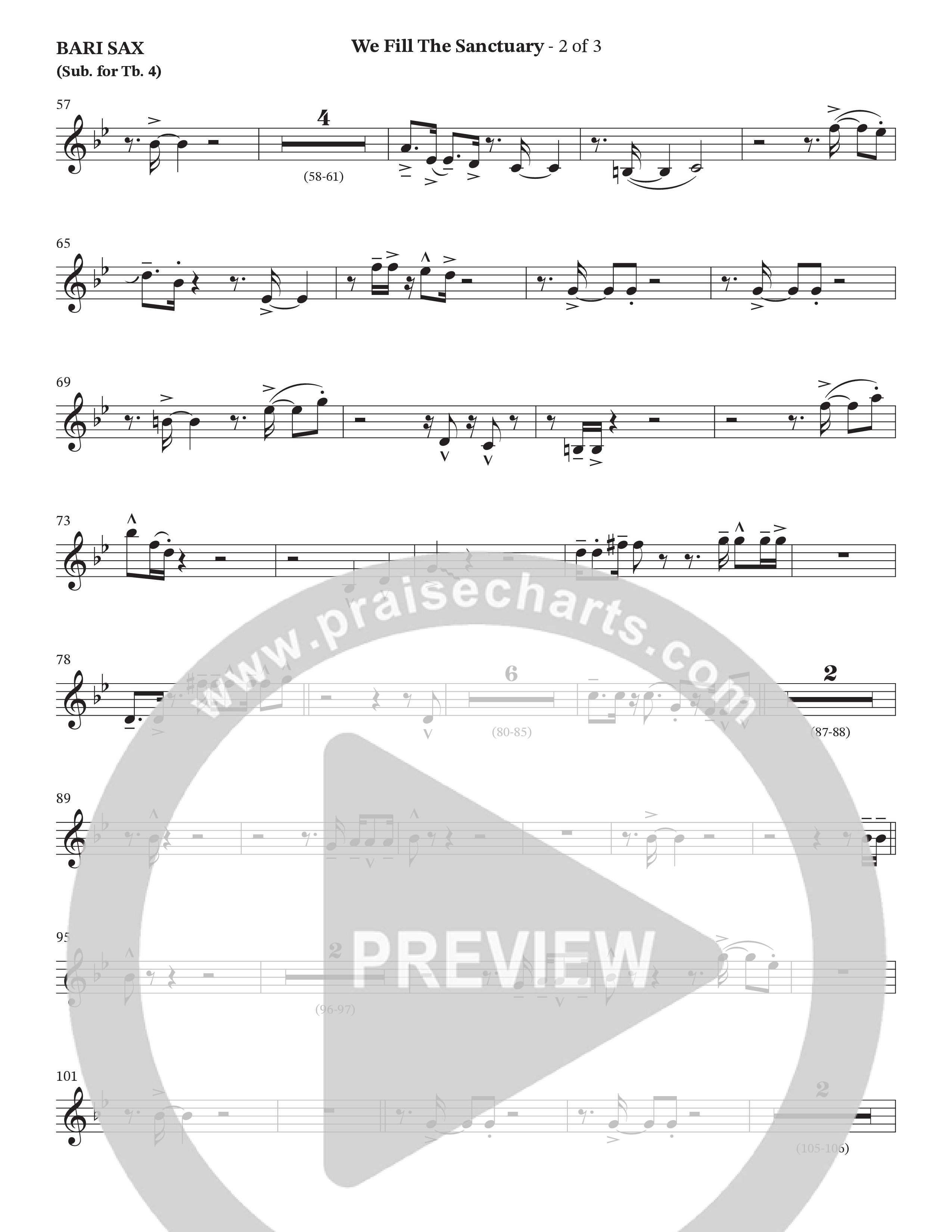 We Fill The Sanctuary (Choral Anthem SATB) Bari Sax (The Brooklyn Tabernacle Choir / Arr. Jason Webb / Orch. Chris McDonald)