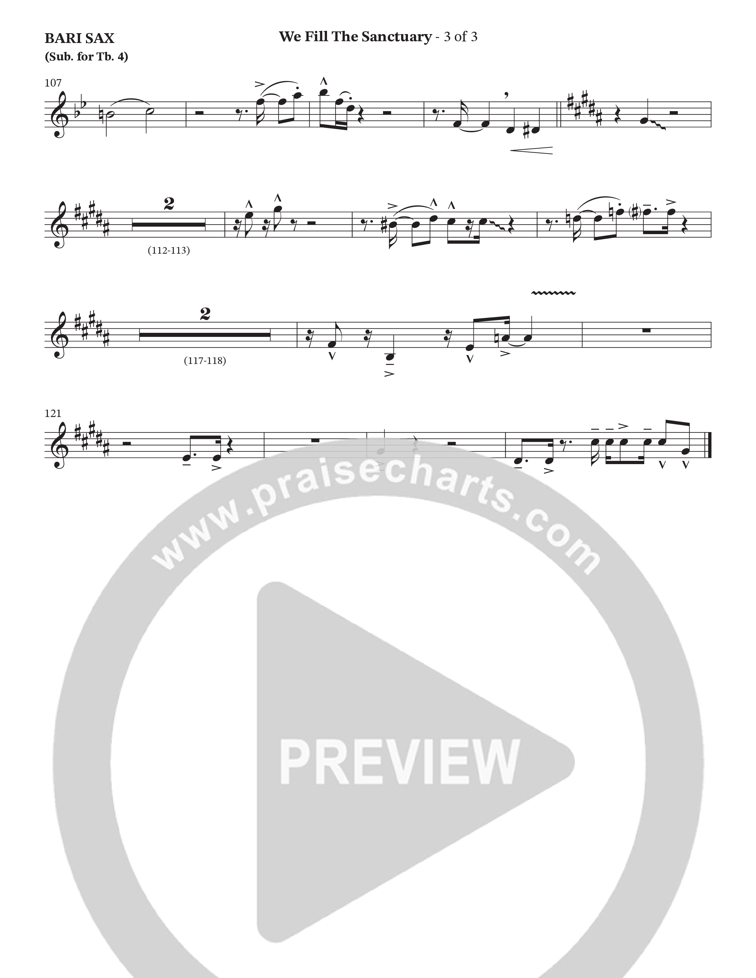 We Fill The Sanctuary (Choral Anthem SATB) Bari Sax (The Brooklyn Tabernacle Choir / Arr. Jason Webb / Orch. Chris McDonald)
