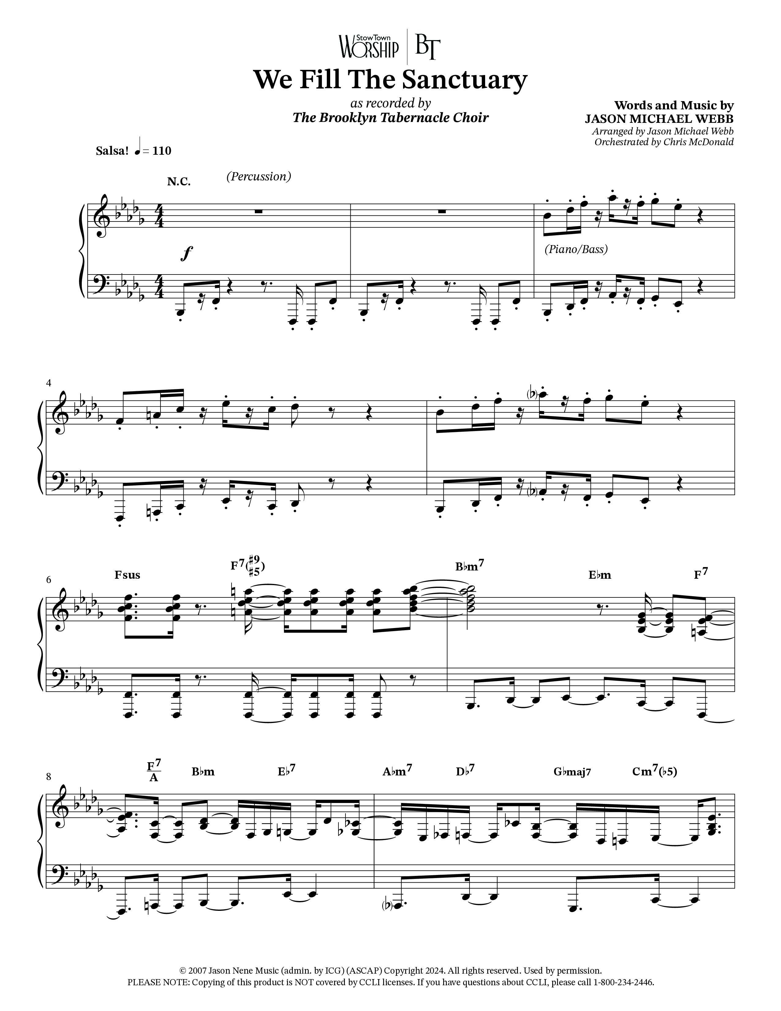We Fill The Sanctuary (Choral Anthem SATB) Anthem (SATB/Piano) (The Brooklyn Tabernacle Choir / Arr. Jason Webb / Orch. Chris McDonald)