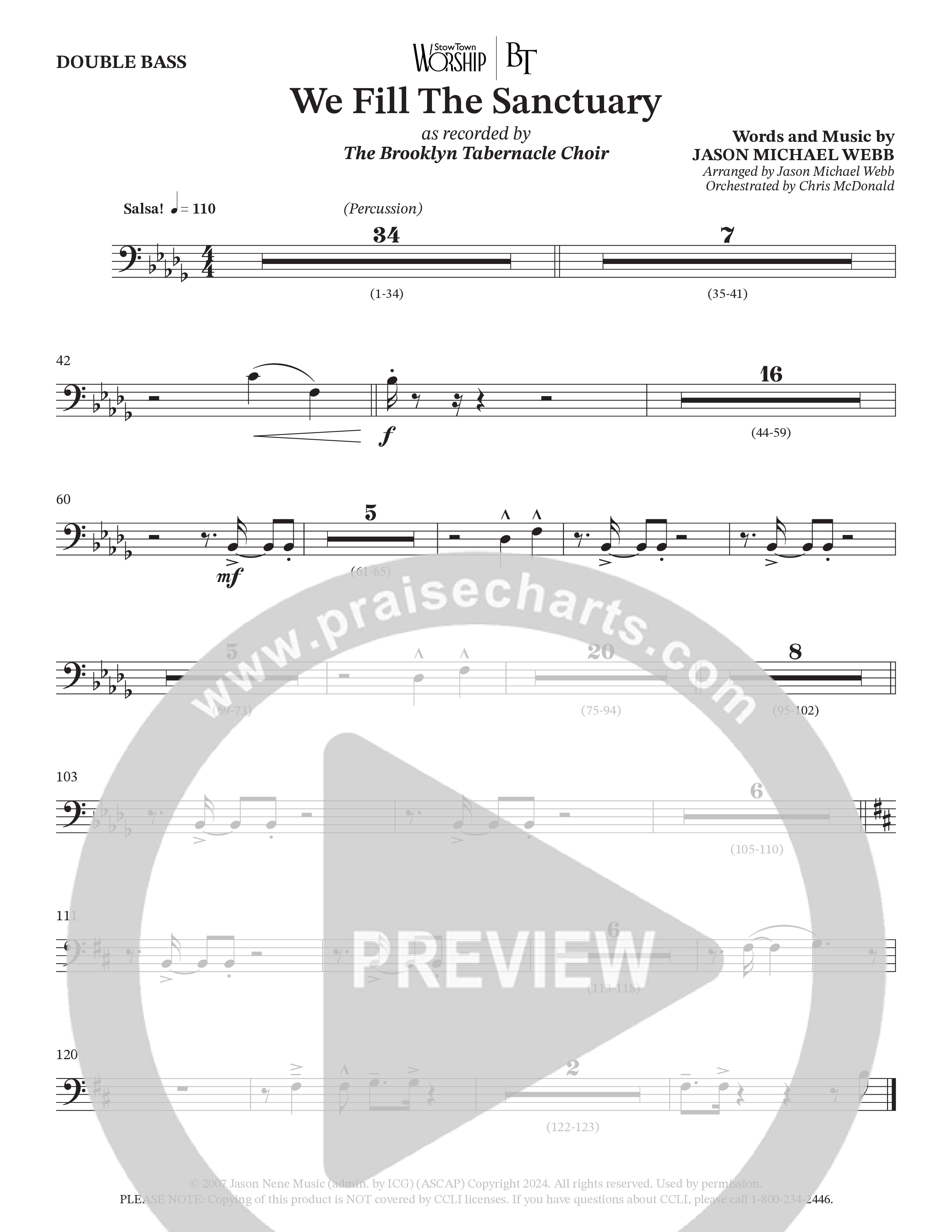 We Fill The Sanctuary (Choral Anthem SATB) Double Bass (The Brooklyn Tabernacle Choir / Arr. Jason Webb / Orch. Chris McDonald)