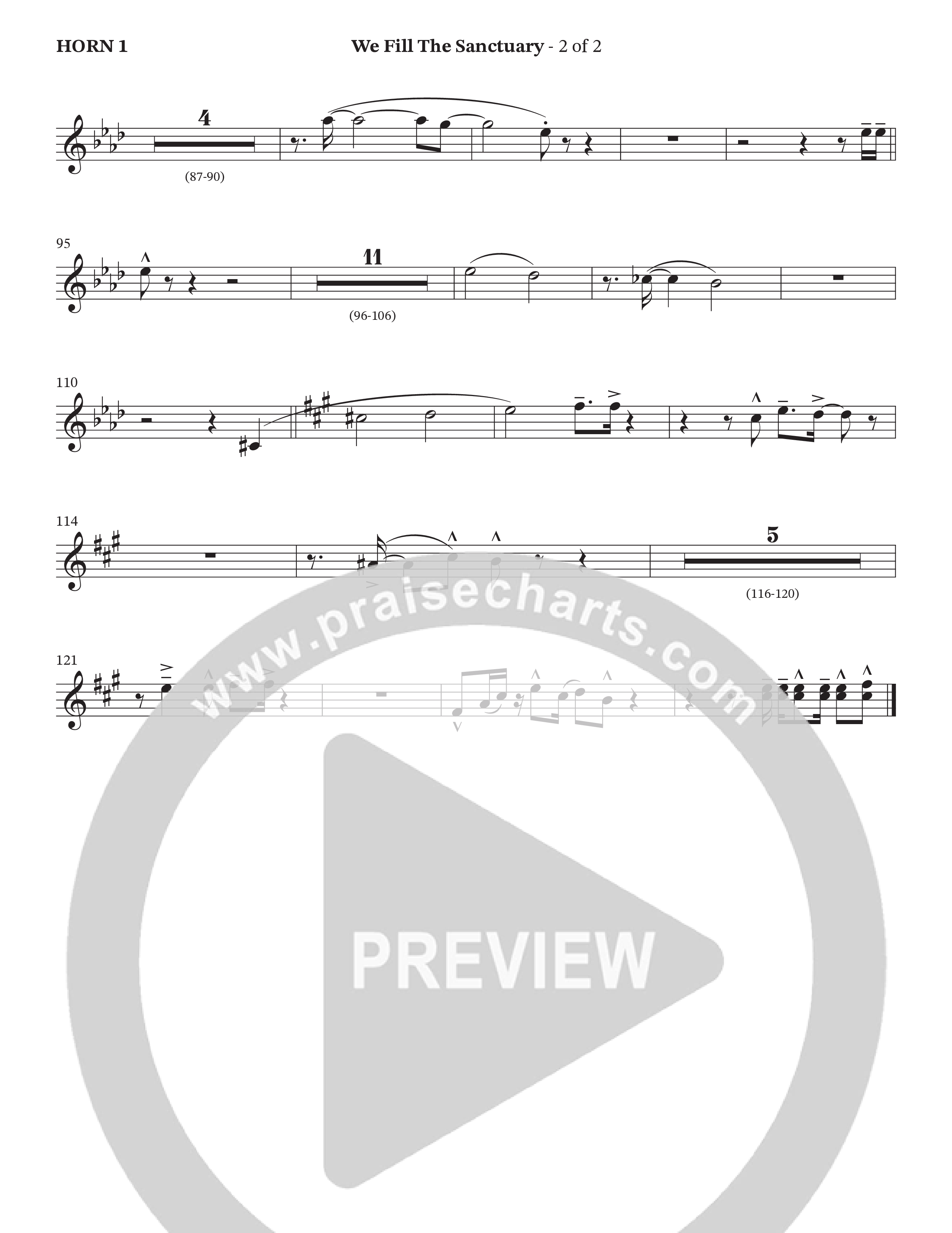 We Fill The Sanctuary (Choral Anthem SATB) French Horn (The Brooklyn Tabernacle Choir / Arr. Jason Webb / Orch. Chris McDonald)