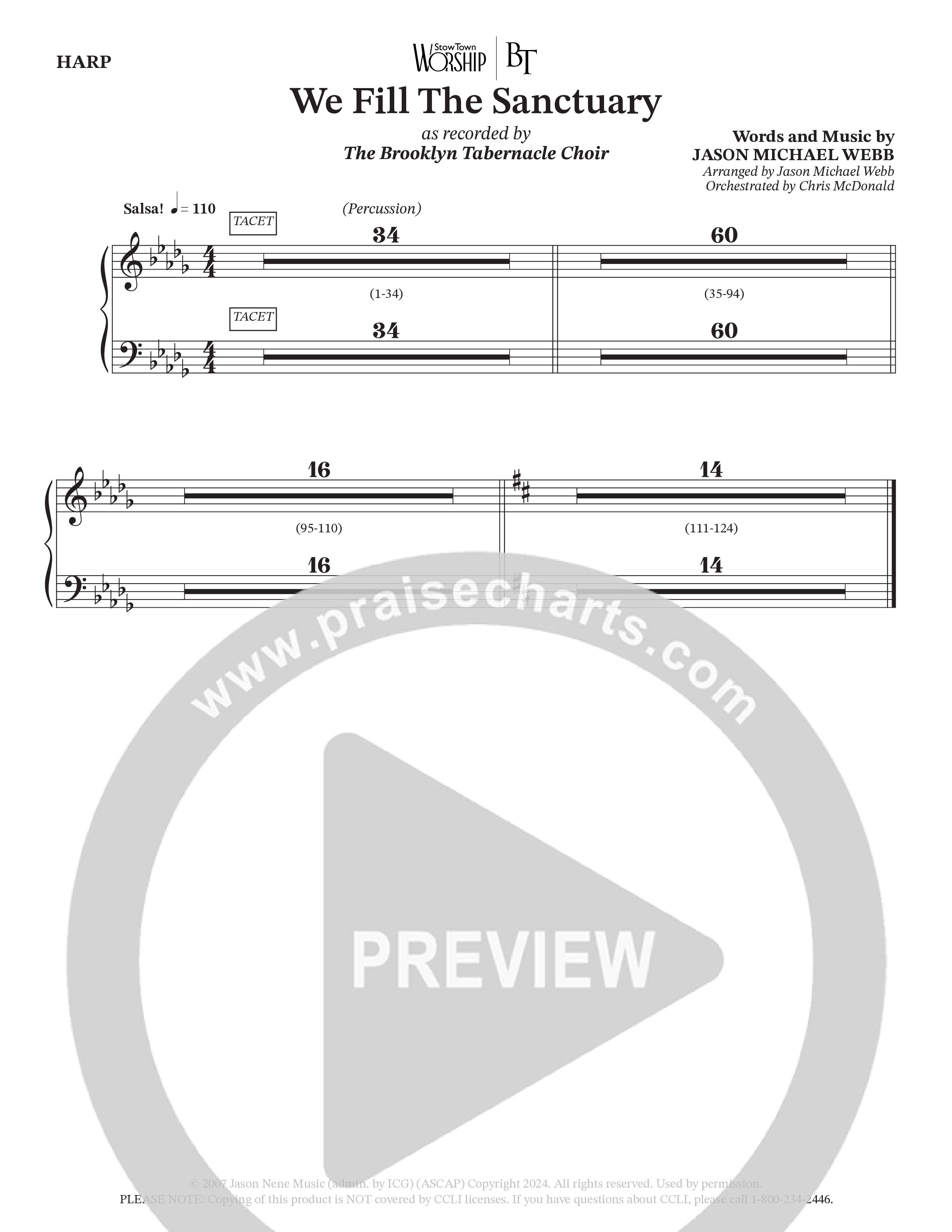 We Fill The Sanctuary (Choral Anthem SATB) Harp (The Brooklyn Tabernacle Choir / Arr. Jason Webb / Orch. Chris McDonald)
