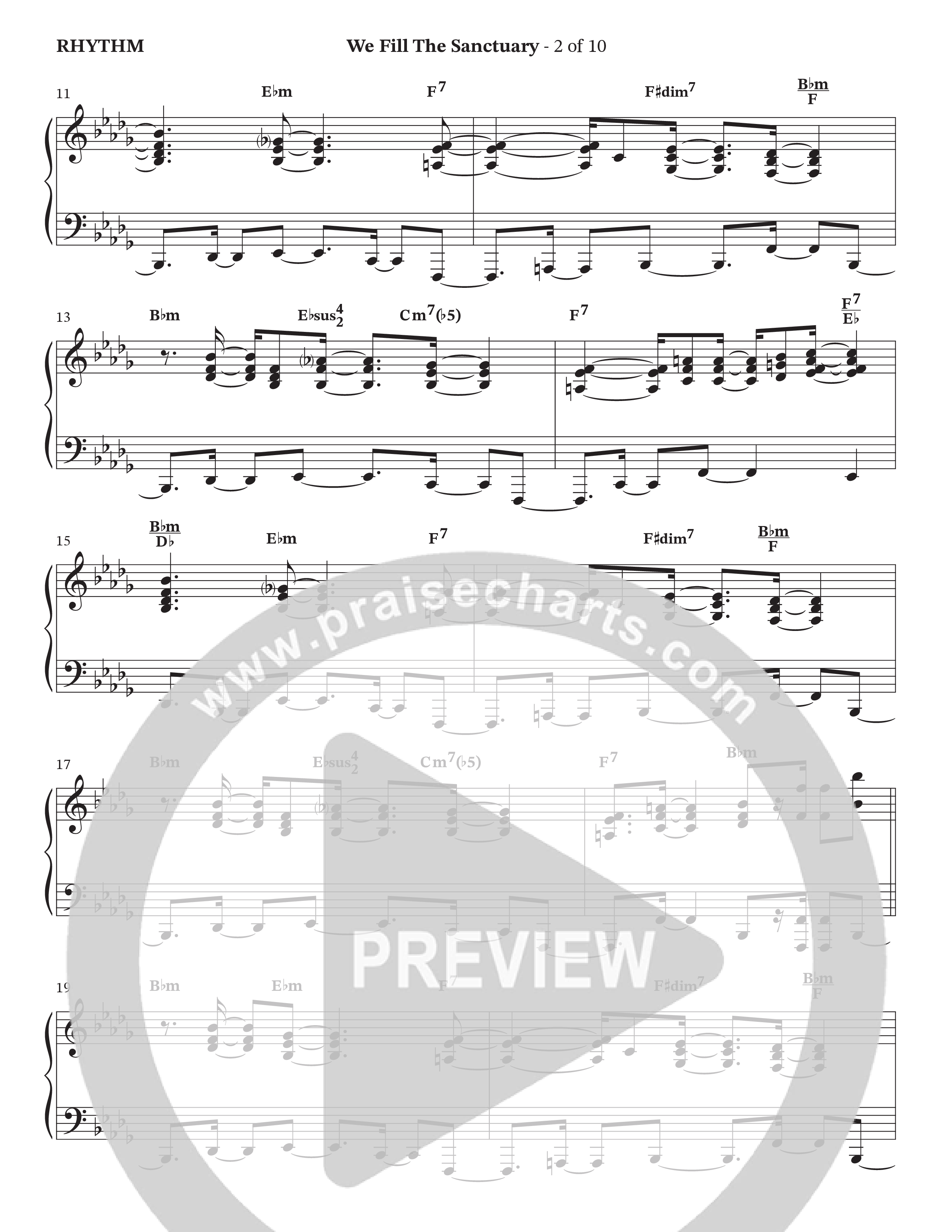 We Fill The Sanctuary (Choral Anthem SATB) Rhythm Chart (The Brooklyn Tabernacle Choir / Arr. Jason Webb / Orch. Chris McDonald)