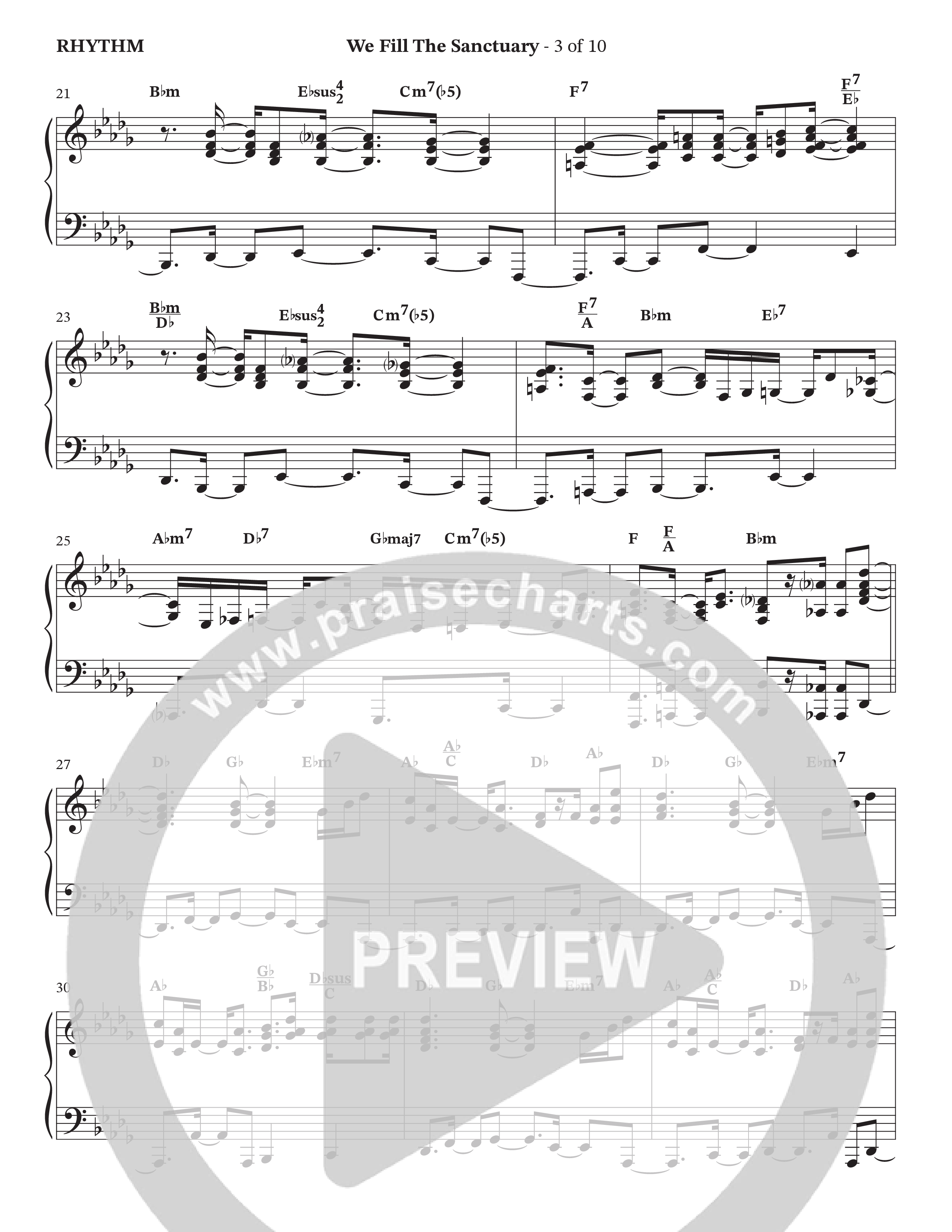 We Fill The Sanctuary (Choral Anthem SATB) Rhythm Chart (The Brooklyn Tabernacle Choir / Arr. Jason Webb / Orch. Chris McDonald)