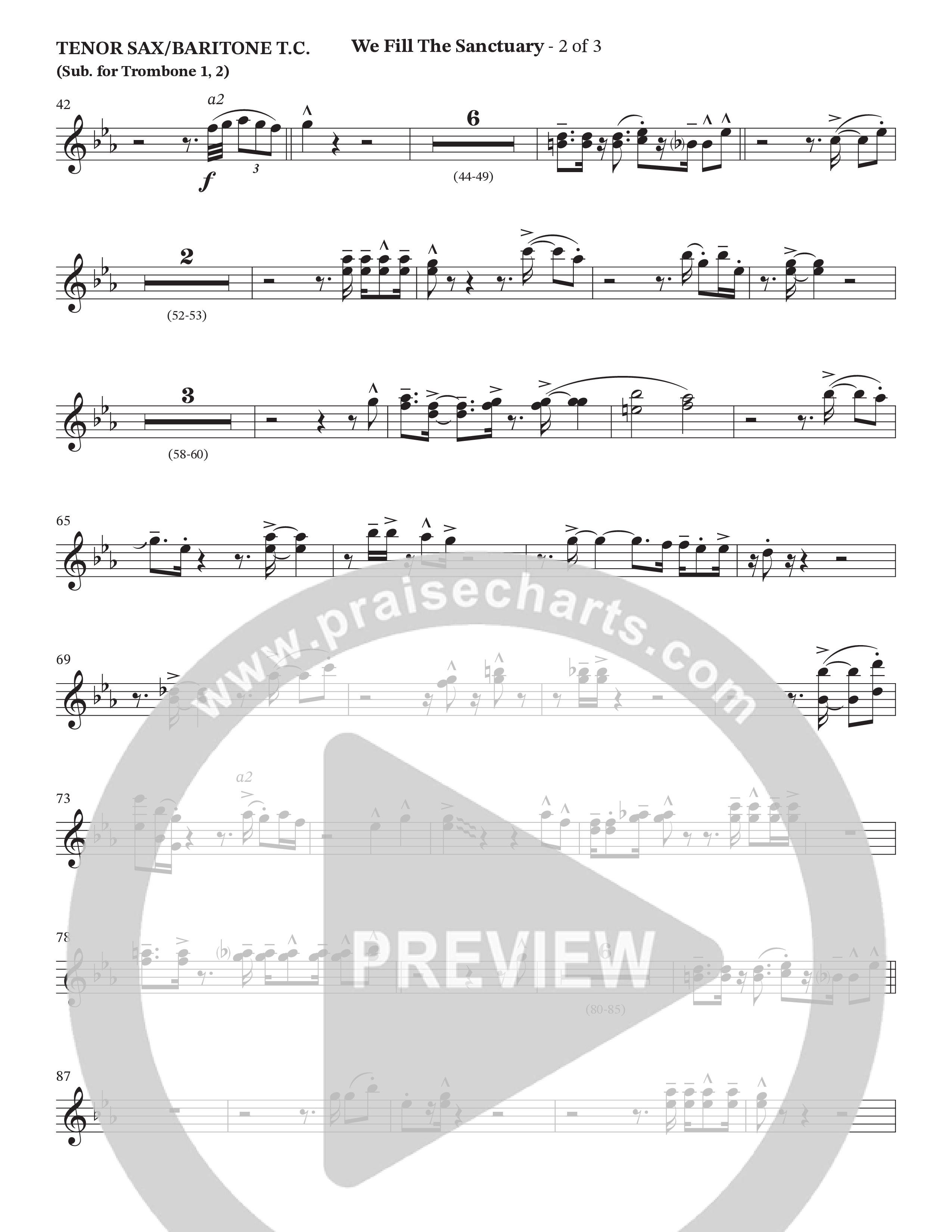 We Fill The Sanctuary (Choral Anthem SATB) Tenor Sax/Baritone T.C. (The Brooklyn Tabernacle Choir / Arr. Jason Webb / Orch. Chris McDonald)