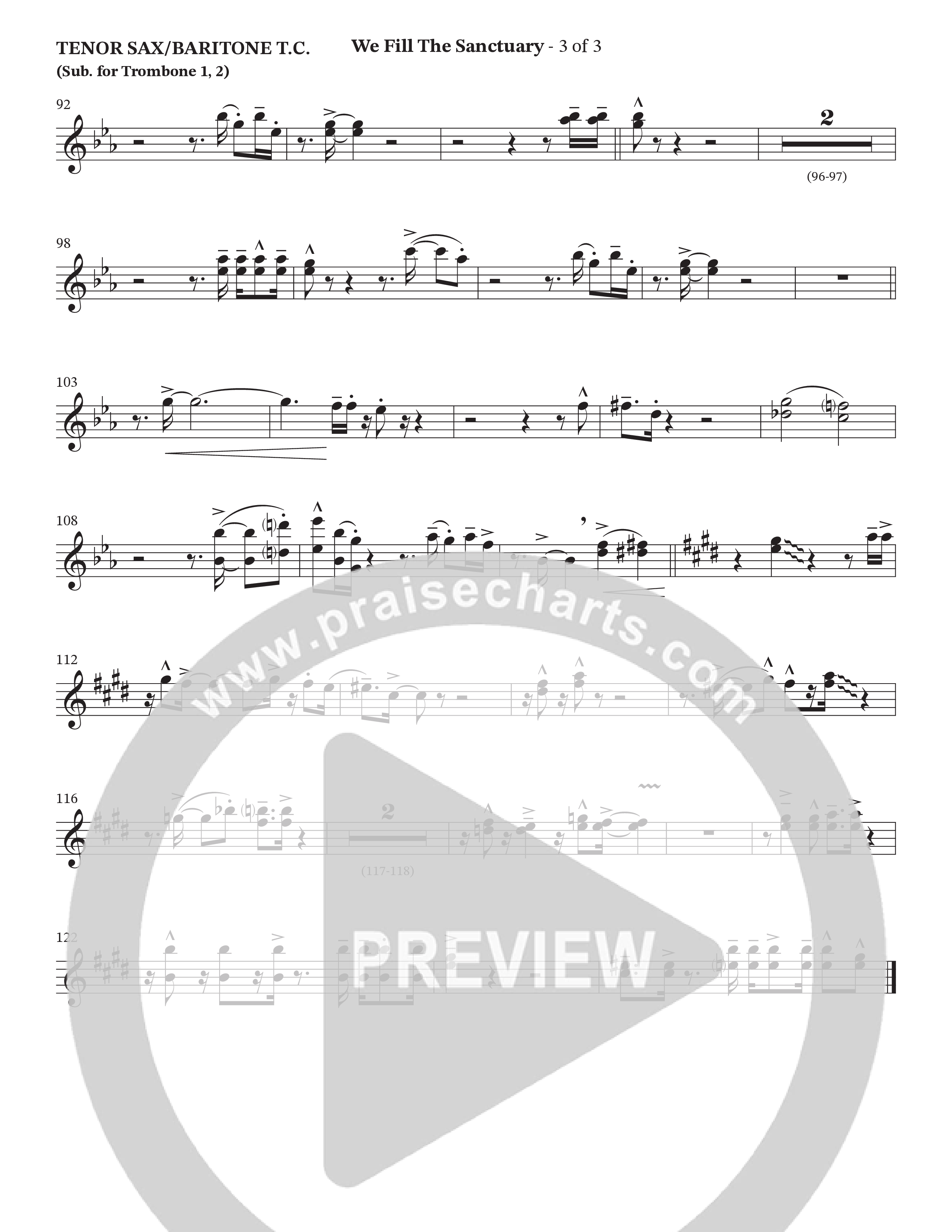 We Fill The Sanctuary (Choral Anthem SATB) Tenor Sax/Baritone T.C. (The Brooklyn Tabernacle Choir / Arr. Jason Webb / Orch. Chris McDonald)