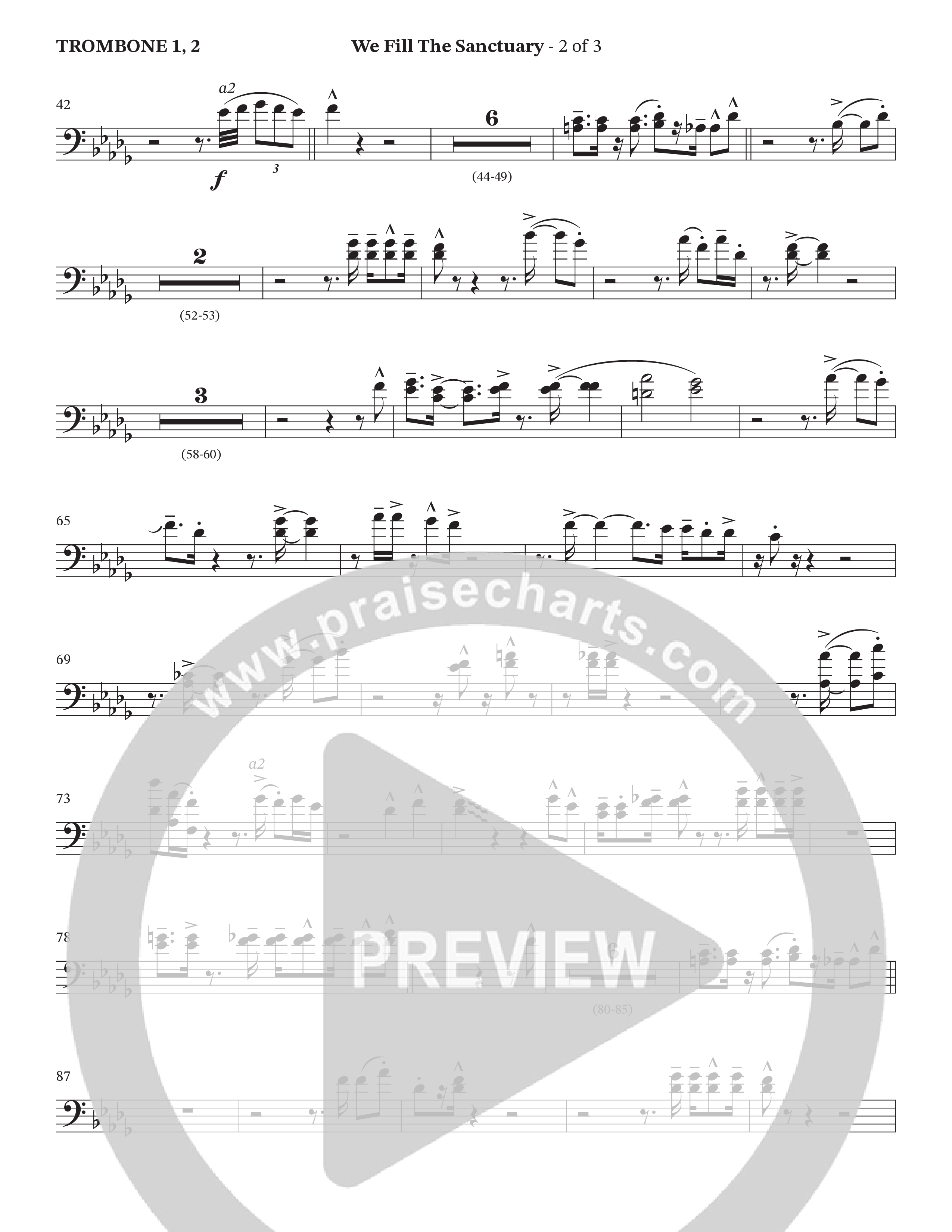 We Fill The Sanctuary (Choral Anthem SATB) Trombone (The Brooklyn Tabernacle Choir / Arr. Jason Webb / Orch. Chris McDonald)