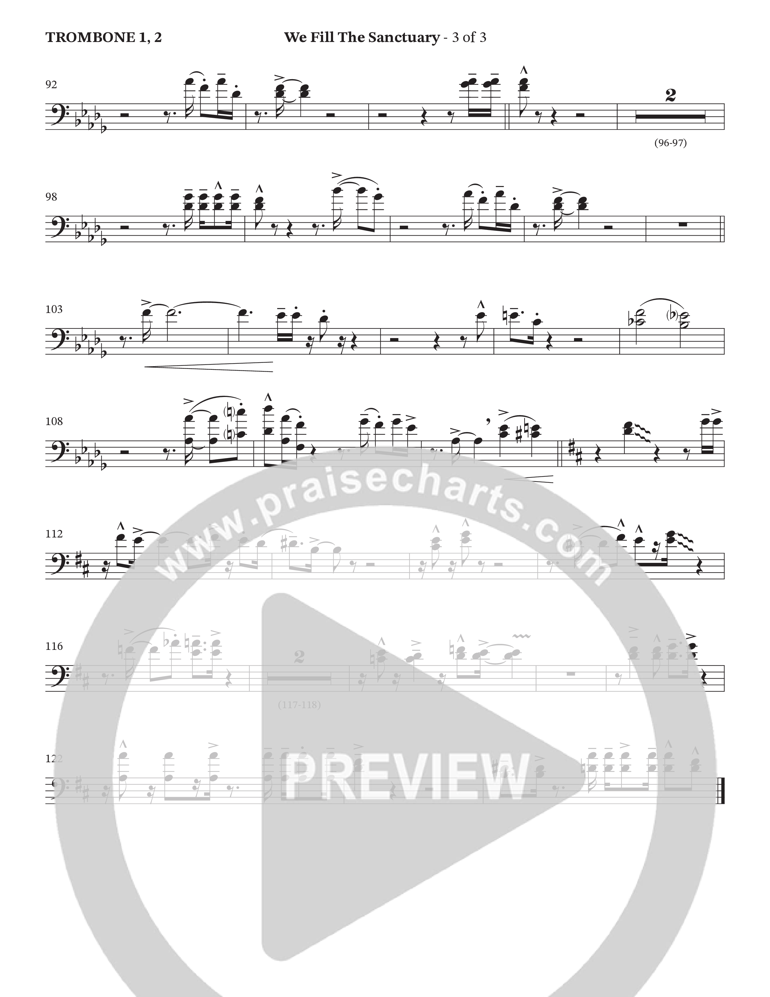 We Fill The Sanctuary (Choral Anthem SATB) Trombone (The Brooklyn Tabernacle Choir / Arr. Jason Webb / Orch. Chris McDonald)