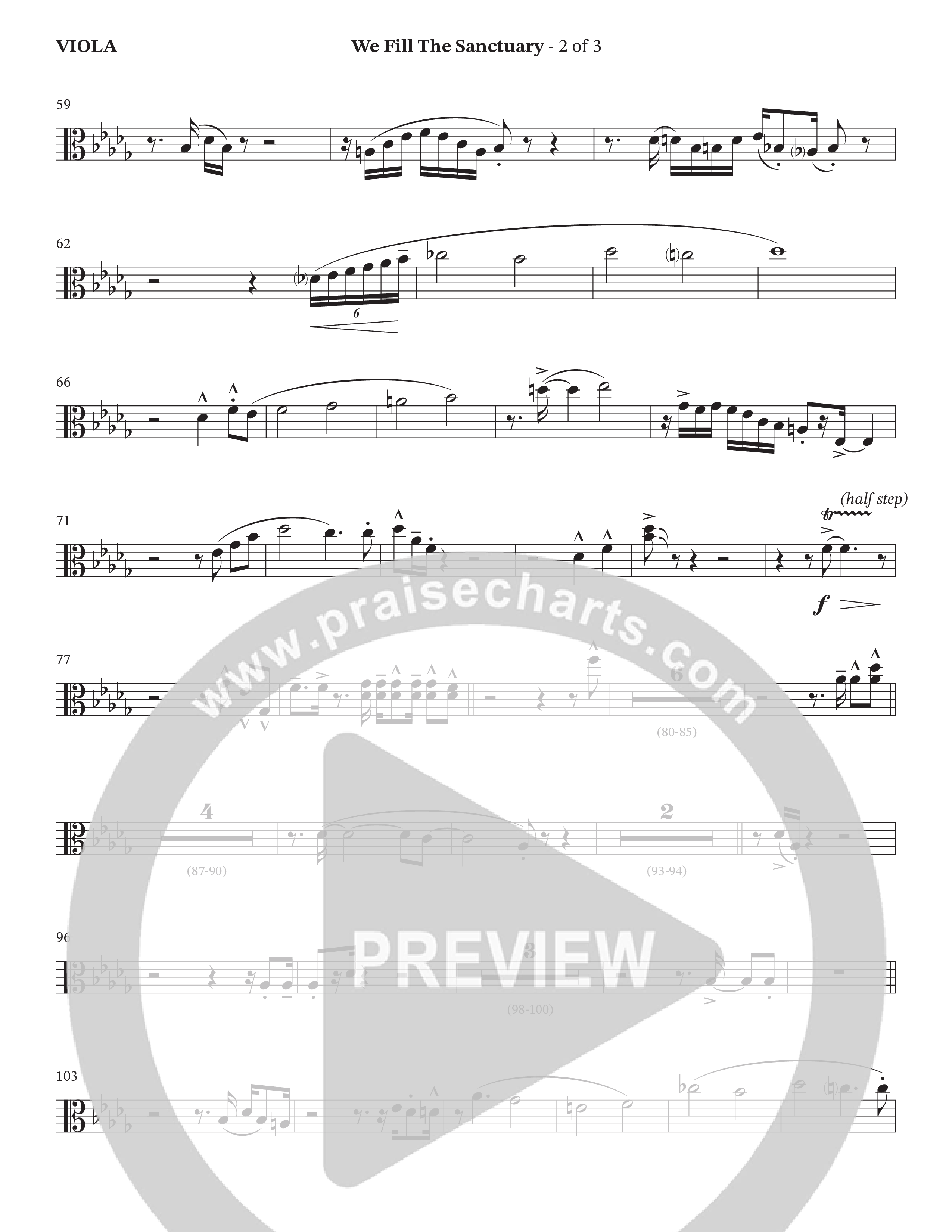 We Fill The Sanctuary (Choral Anthem SATB) Viola (The Brooklyn Tabernacle Choir / Arr. Jason Webb / Orch. Chris McDonald)