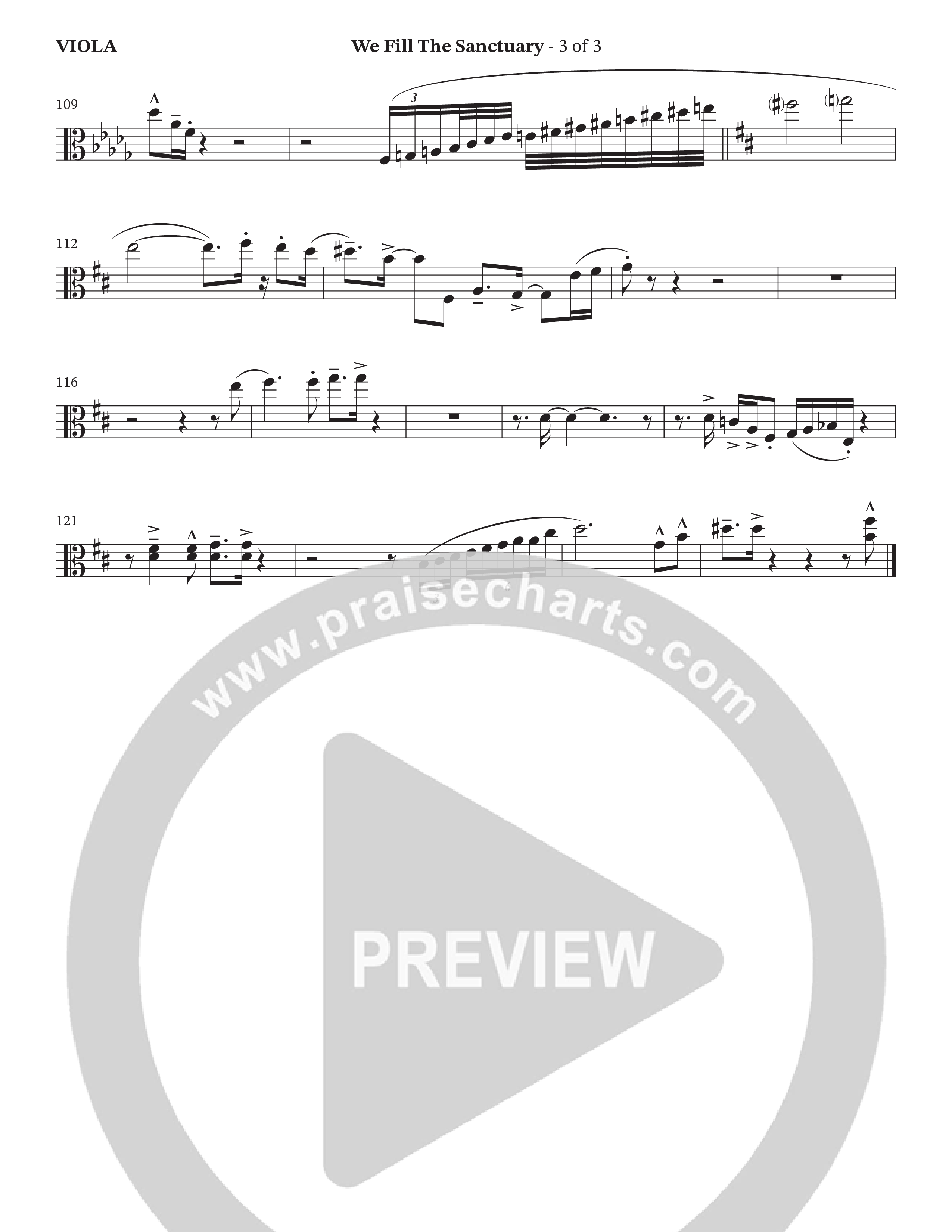 We Fill The Sanctuary (Choral Anthem SATB) Viola (The Brooklyn Tabernacle Choir / Arr. Jason Webb / Orch. Chris McDonald)
