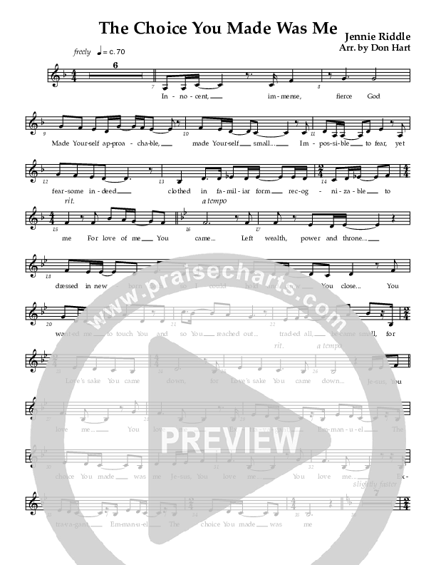 The Choice You Made Was Me Lead Sheet (JJ Heller)