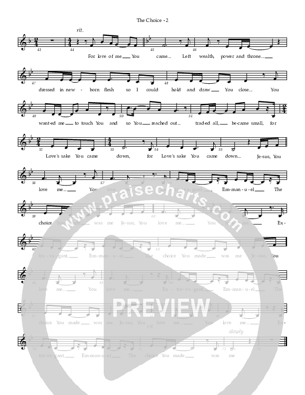 The Choice You Made Was Me Lead Sheet (JJ Heller)