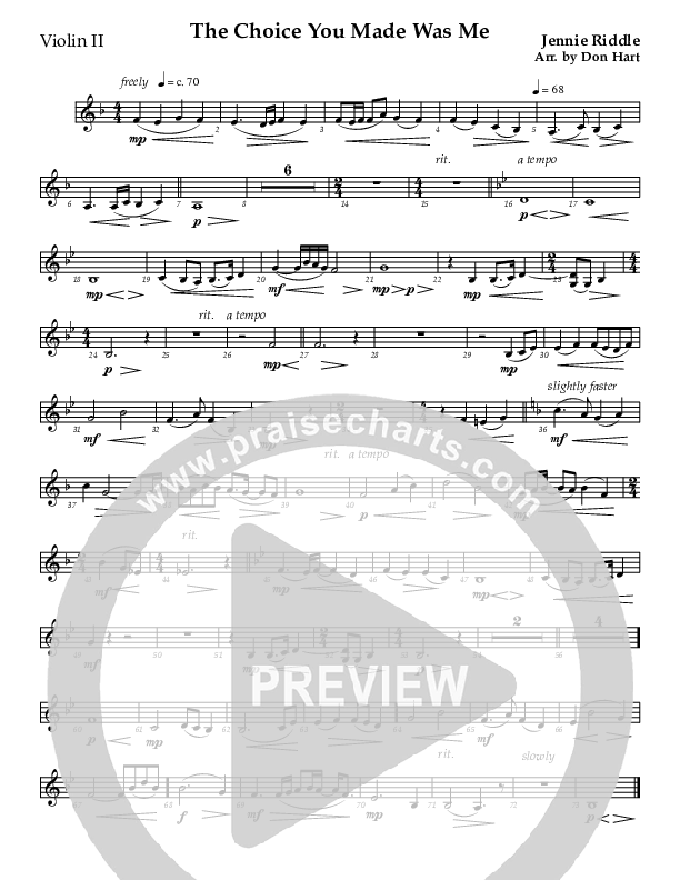 The Choice You Made Was Me Violin 2 (JJ Heller)