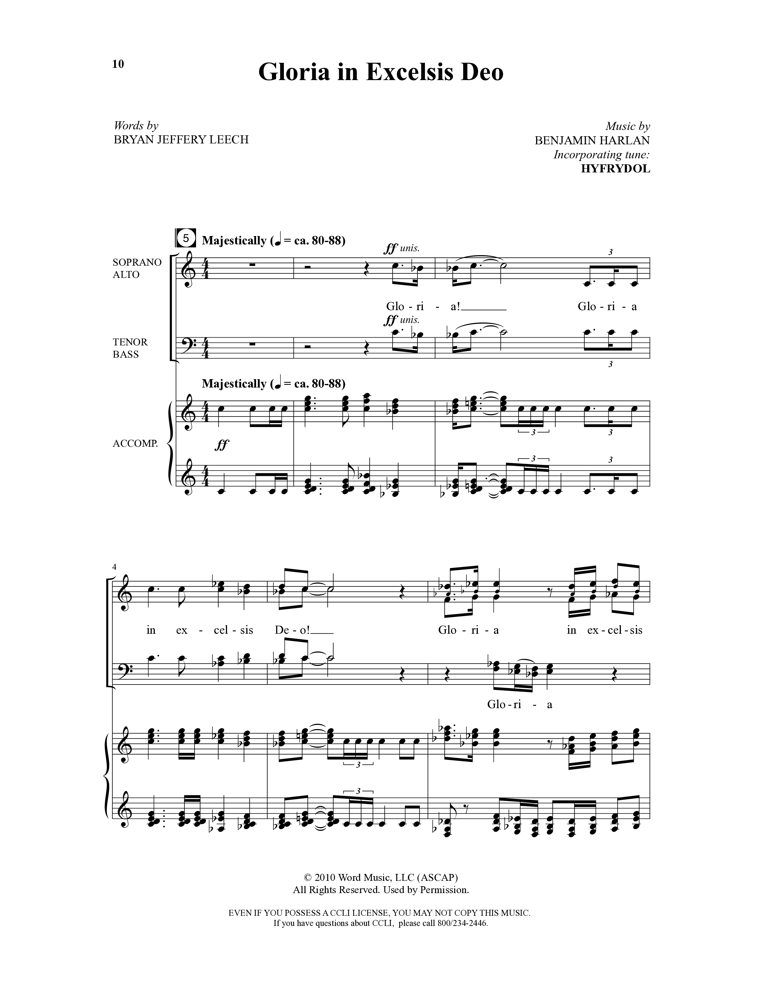 The Sounding Joy (9 Song Choral Collection) Song 2 (Piano SATB) (Arr. Benjamin Harlan / Arr. Bryan Jeffery Leech / Orch. Bruce Greer)
