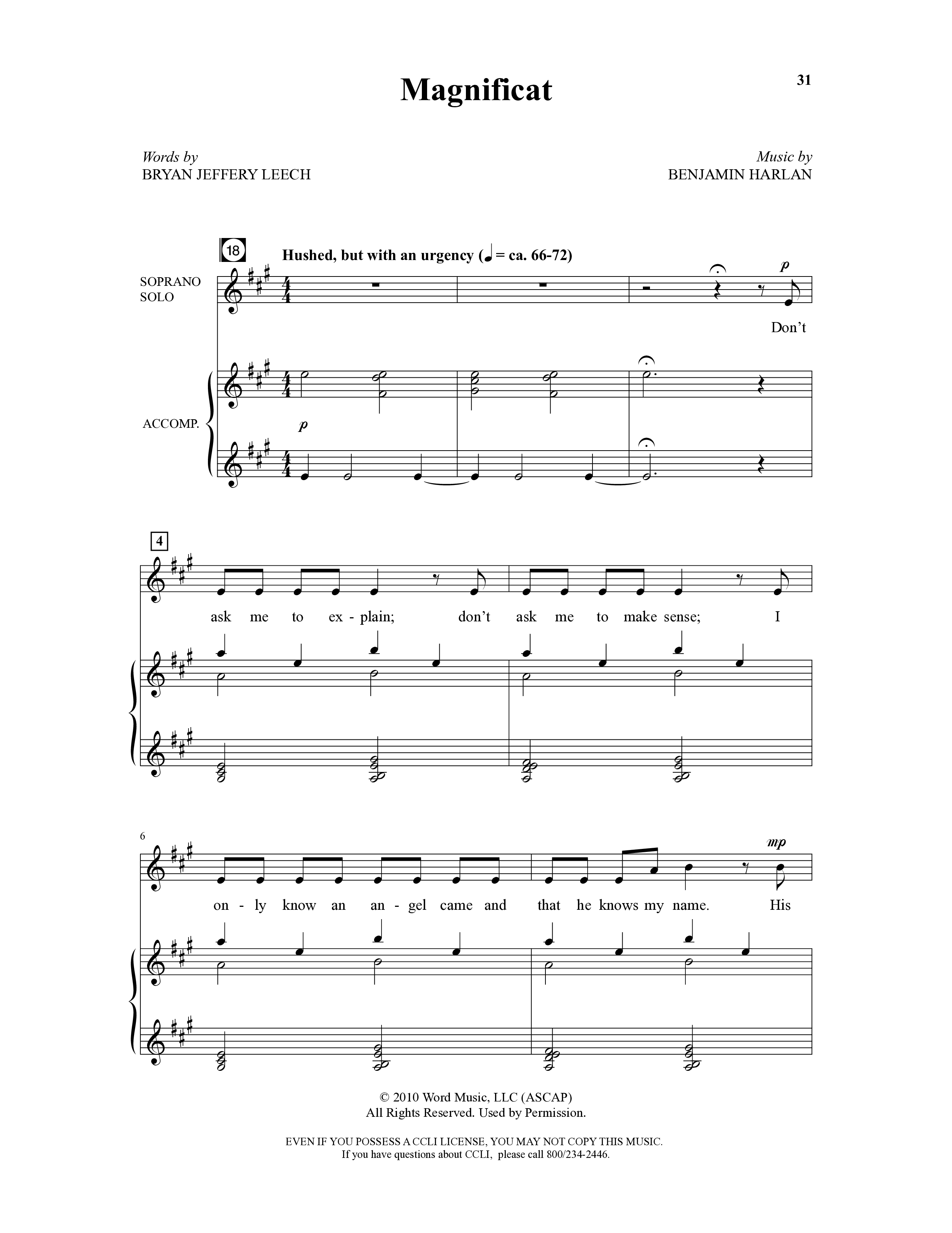 The Sounding Joy (9 Song Choral Collection) Song 4 (Piano SATB) (Arr. Benjamin Harlan / Arr. Bryan Jeffery Leech / Orch. Bruce Greer)