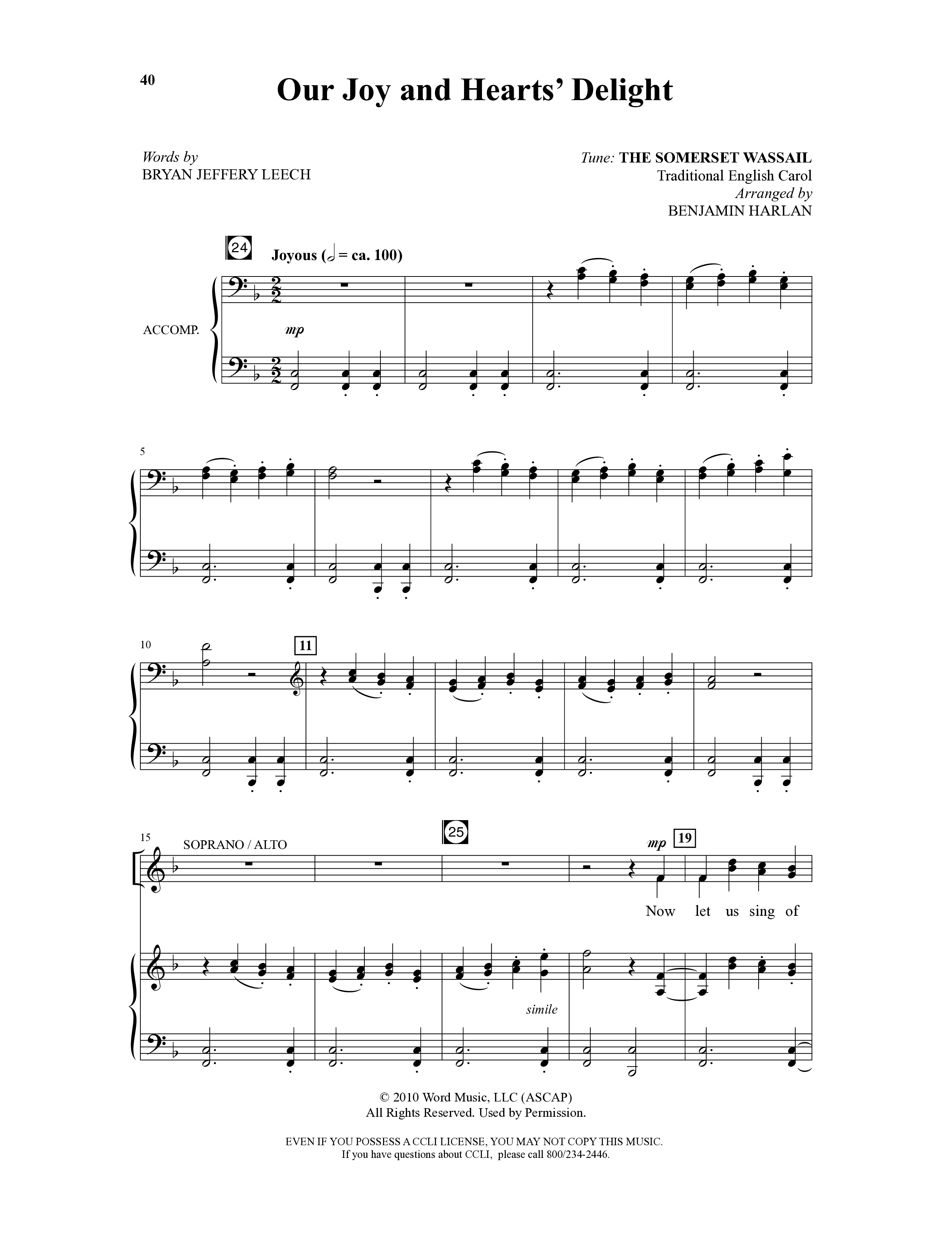 The Sounding Joy (9 Song Choral Collection) Song 5 (Piano SATB) (Arr. Benjamin Harlan / Arr. Bryan Jeffery Leech / Orch. Bruce Greer)