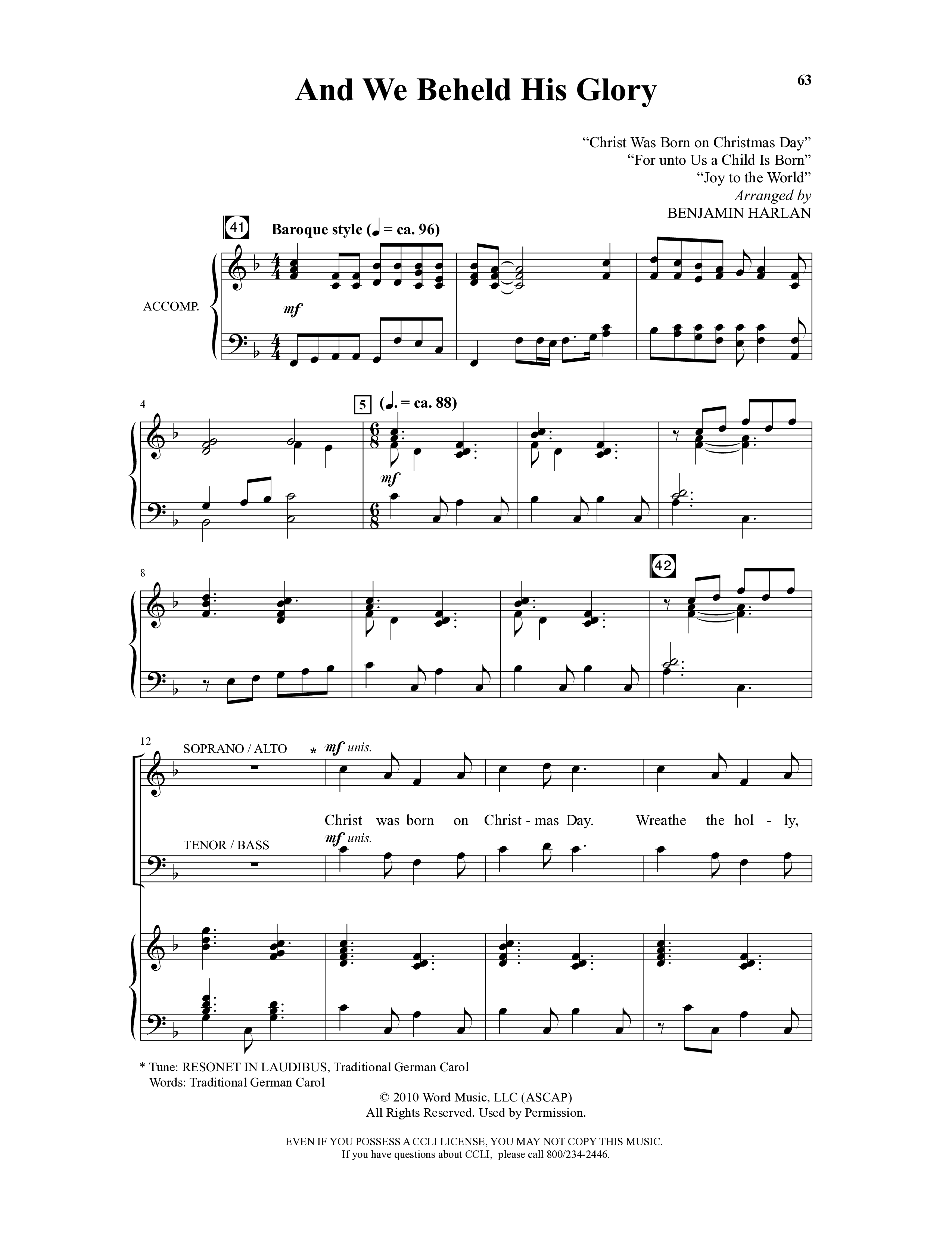 The Sounding Joy (9 Song Choral Collection) Song 8 (Piano SATB) (Arr. Benjamin Harlan / Arr. Bryan Jeffery Leech / Orch. Bruce Greer)
