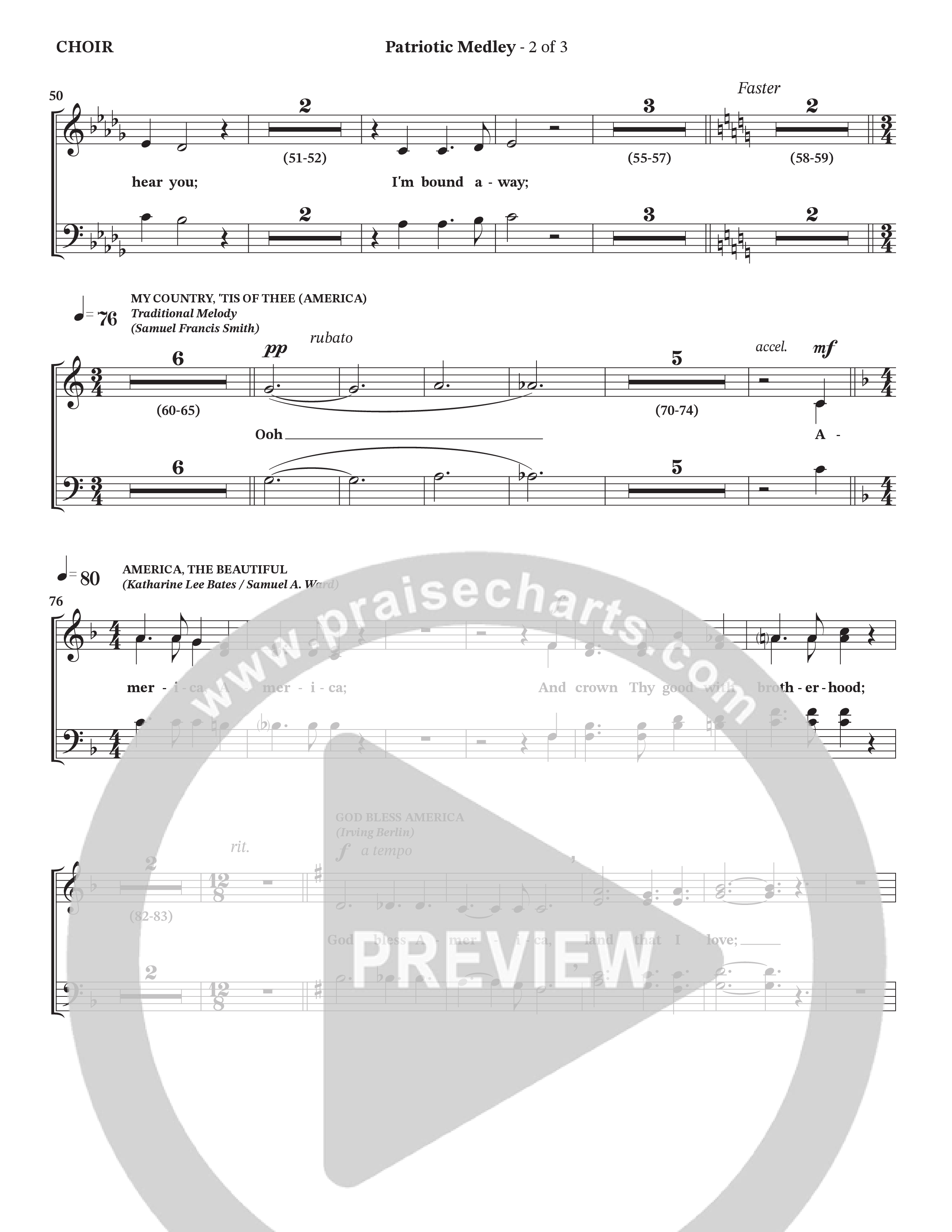 Celebration Of America Medley (Choral Anthem SATB) Choir Sheet (Tim Lovelace / Uriel Vega / Orch. Wayne Haun)