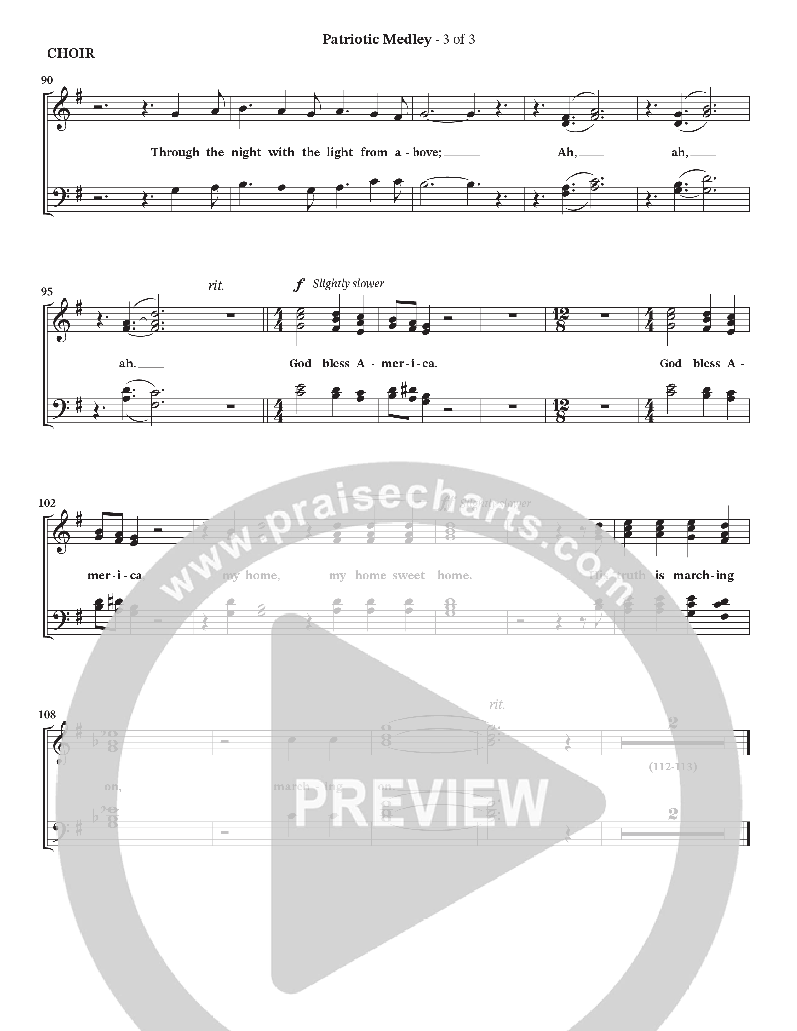 Celebration Of America Medley (Choral Anthem SATB) Choir Sheet (Tim Lovelace / Uriel Vega / Orch. Wayne Haun)
