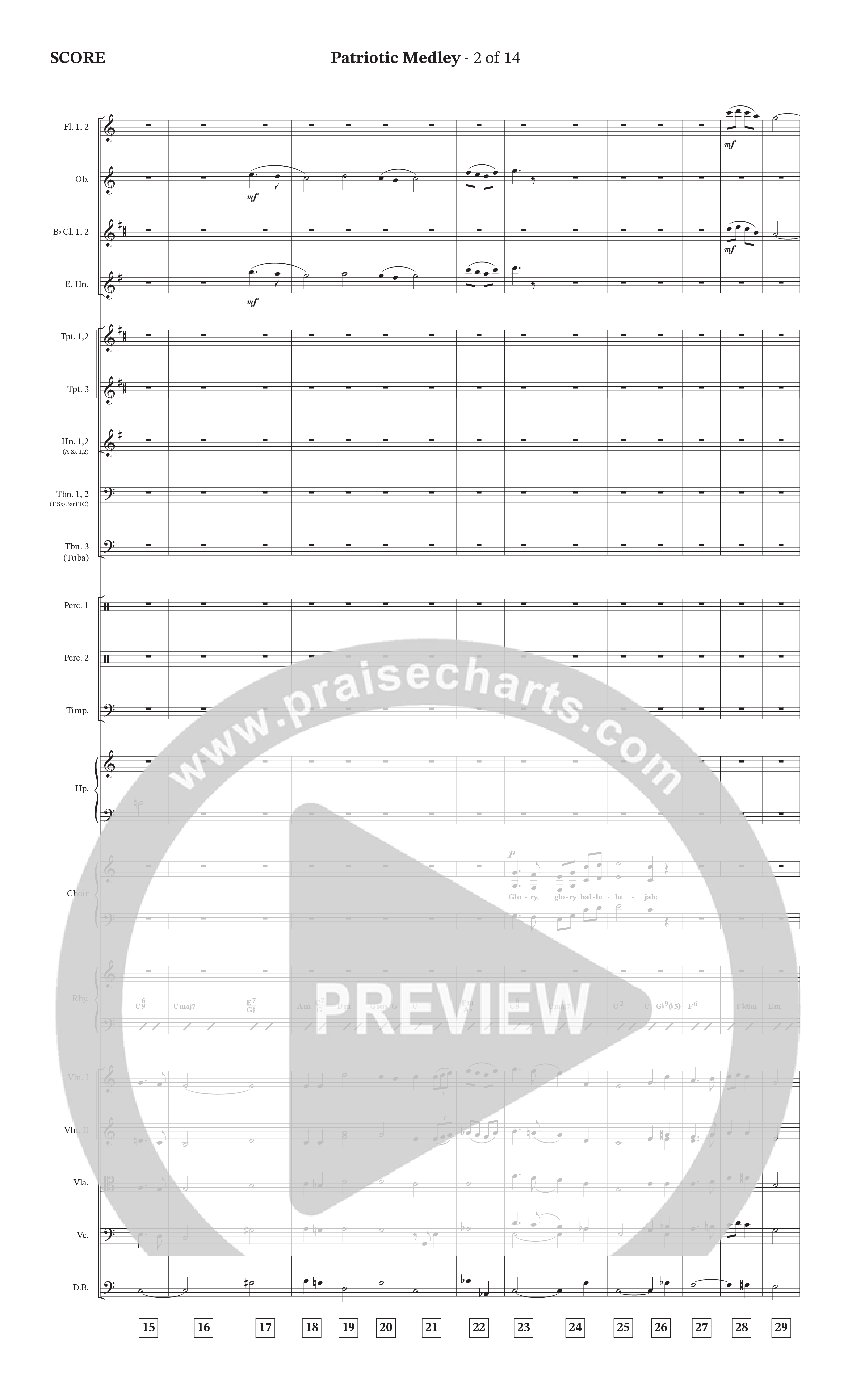 Celebration Of America Medley (Choral Anthem SATB) Orchestration (Tim Lovelace / Uriel Vega / Orch. Wayne Haun)
