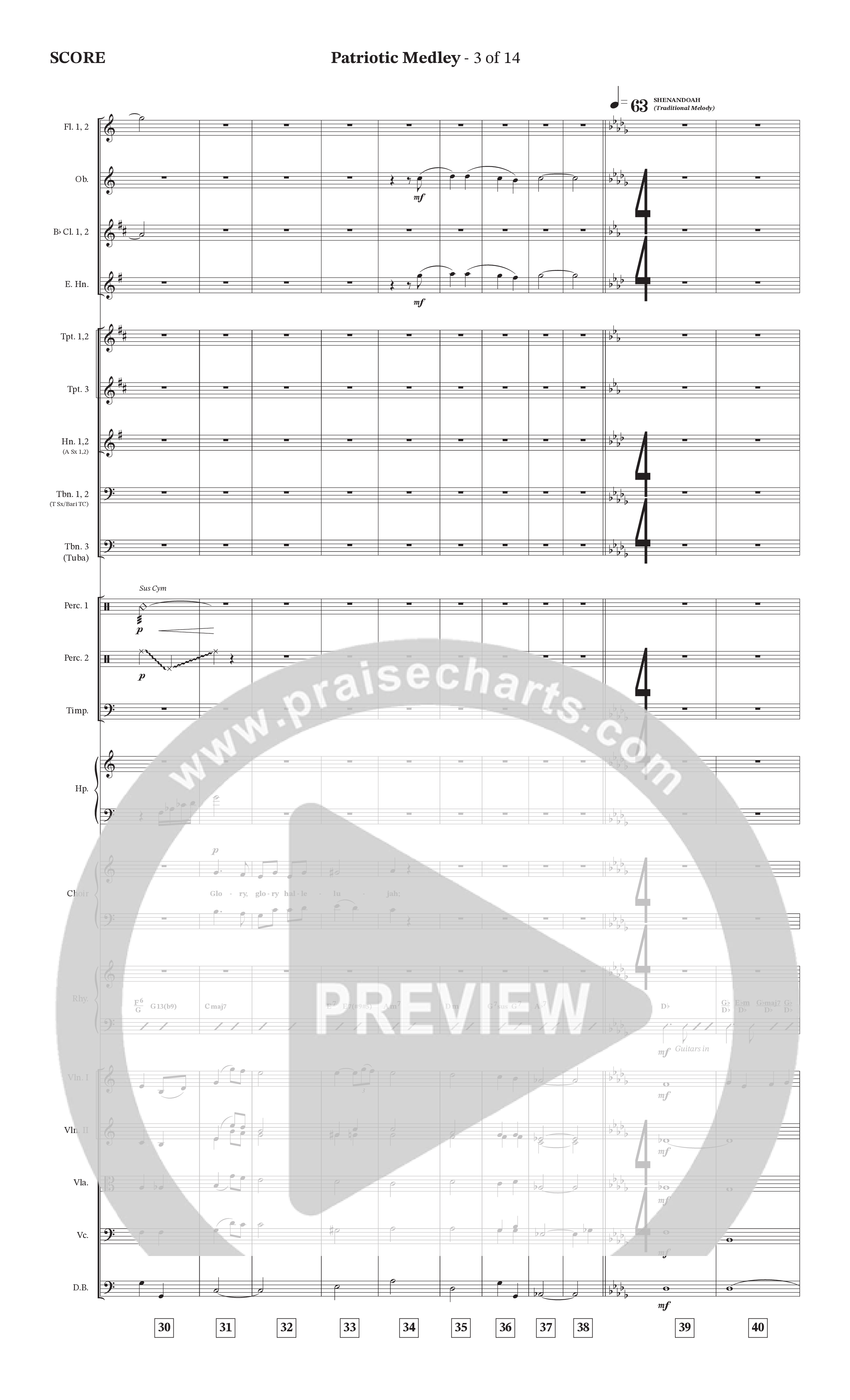 Celebration Of America Medley (Choral Anthem SATB) Orchestration (Tim Lovelace / Uriel Vega / Orch. Wayne Haun)