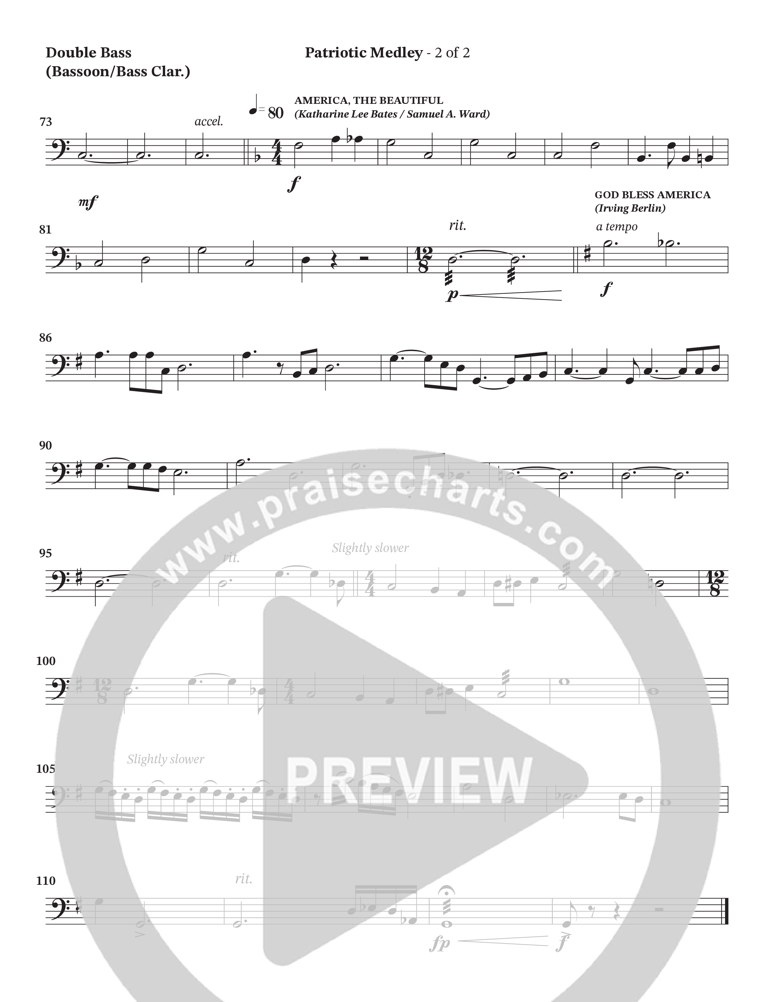Celebration Of America Medley (Choral Anthem SATB) Double Bass (Tim Lovelace / Uriel Vega / Orch. Wayne Haun)