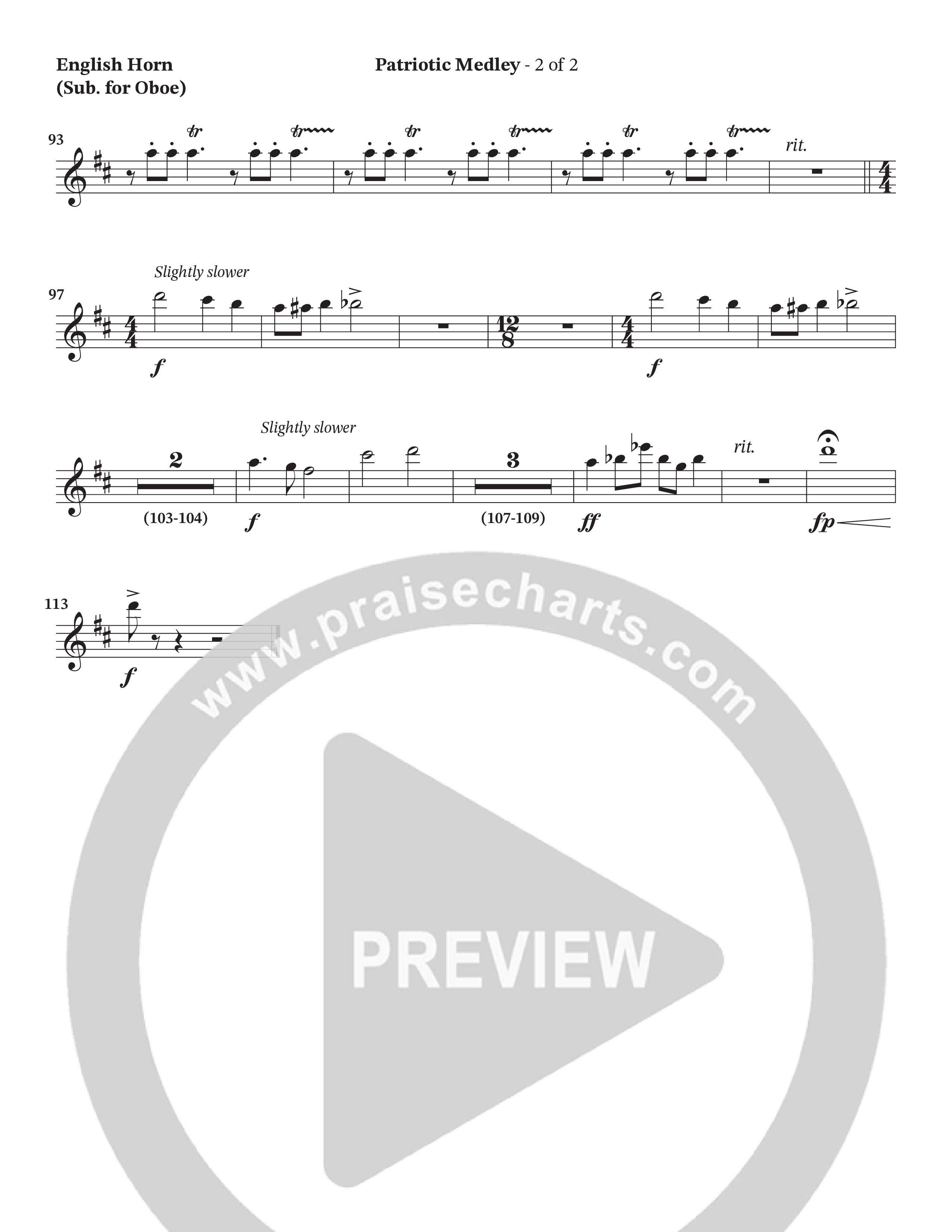 Celebration Of America Medley (Choral Anthem SATB) English Horn (Tim Lovelace / Uriel Vega / Orch. Wayne Haun)