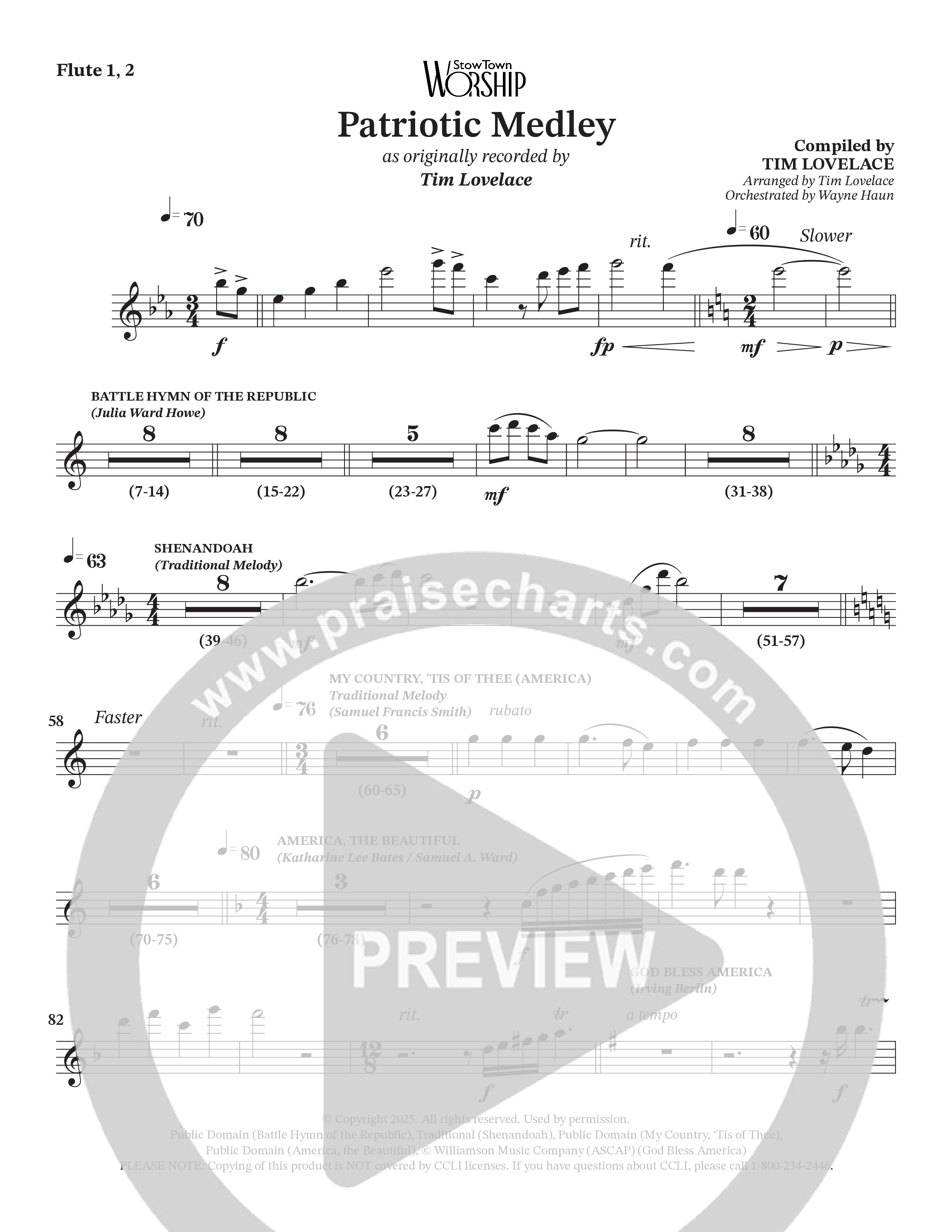 Celebration Of America Medley (Choral Anthem SATB) Wind Pack (Tim Lovelace / Uriel Vega / Orch. Wayne Haun)