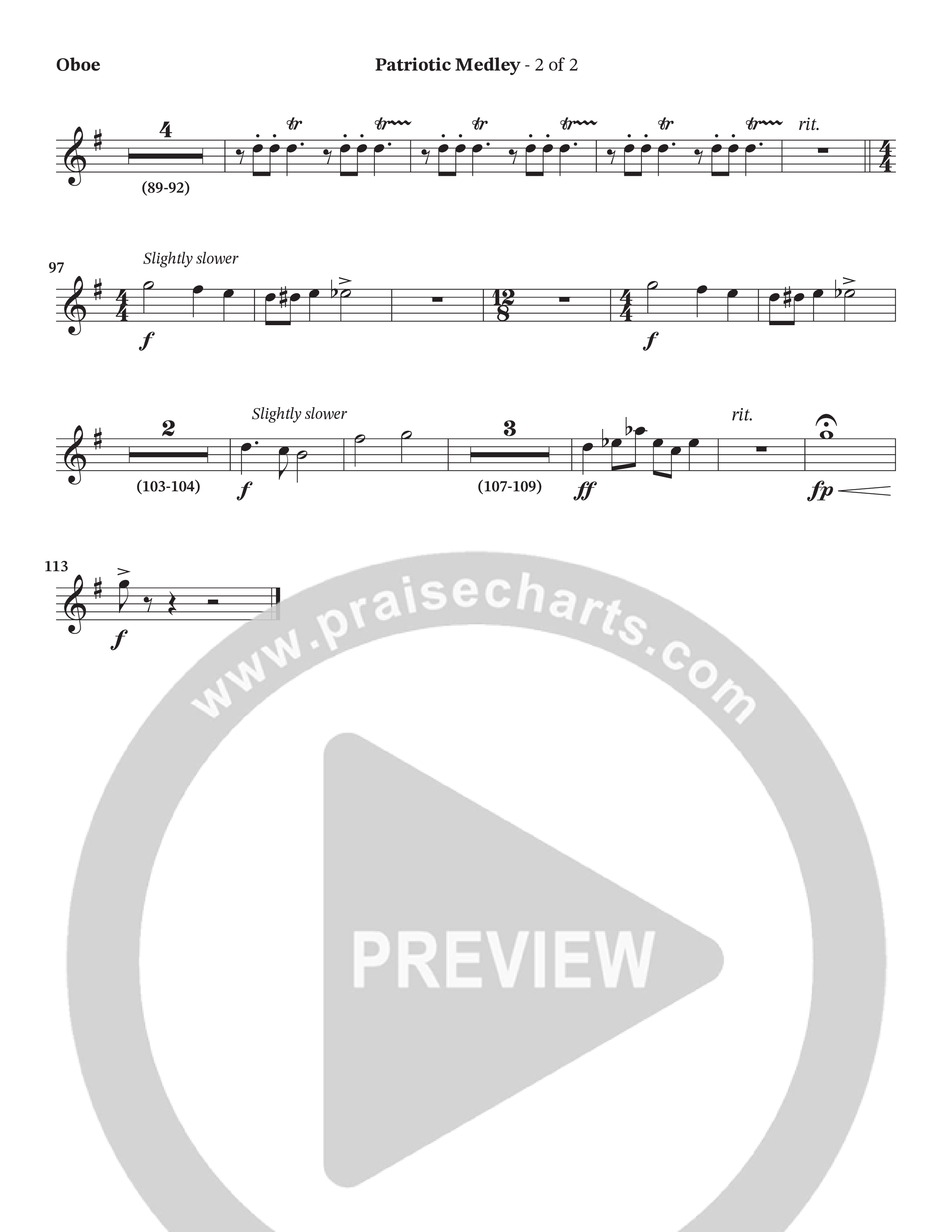 Celebration Of America Medley (Choral Anthem SATB) Oboe (Tim Lovelace / Uriel Vega / Orch. Wayne Haun)