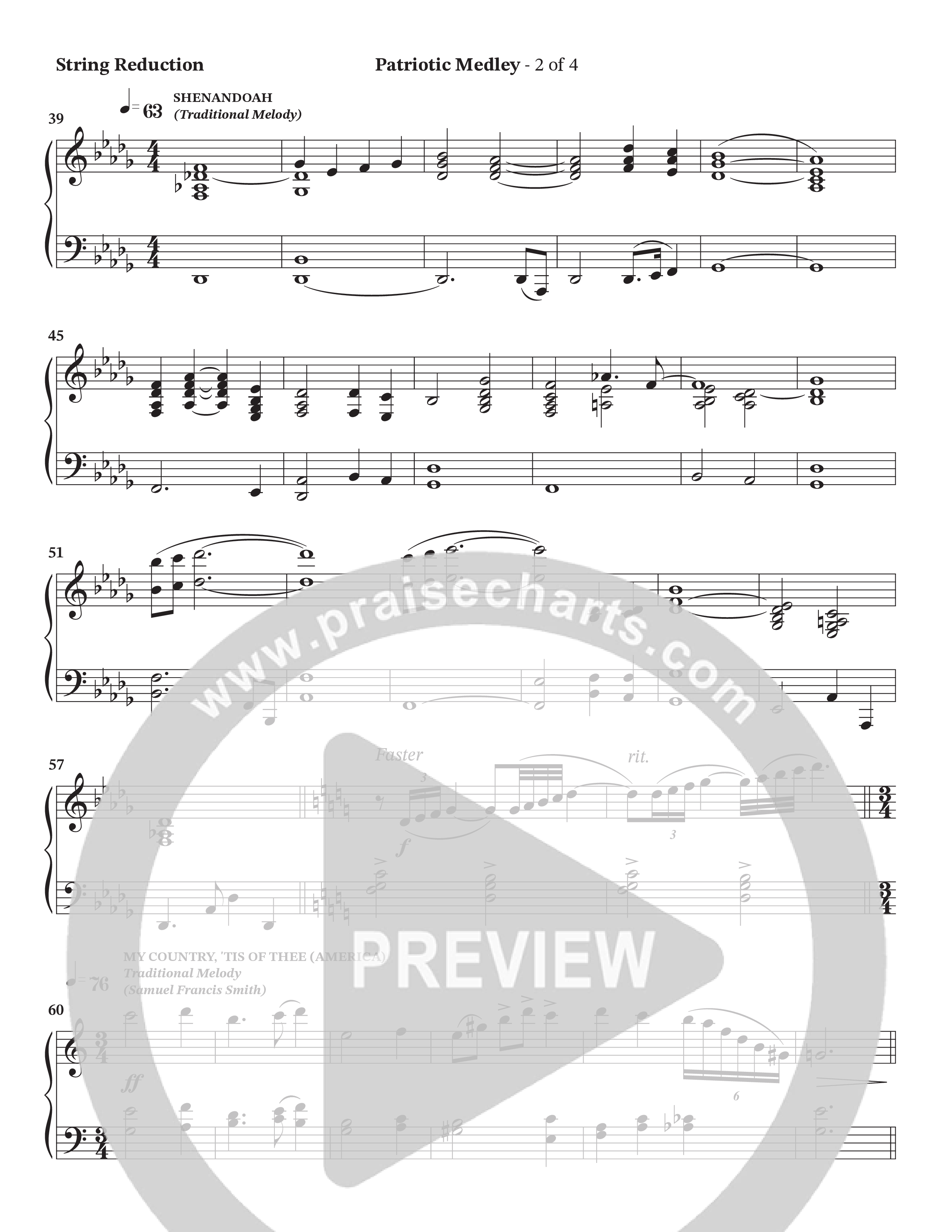 Celebration Of America Medley (Choral Anthem SATB) String Reduction (Tim Lovelace / Uriel Vega / Orch. Wayne Haun)