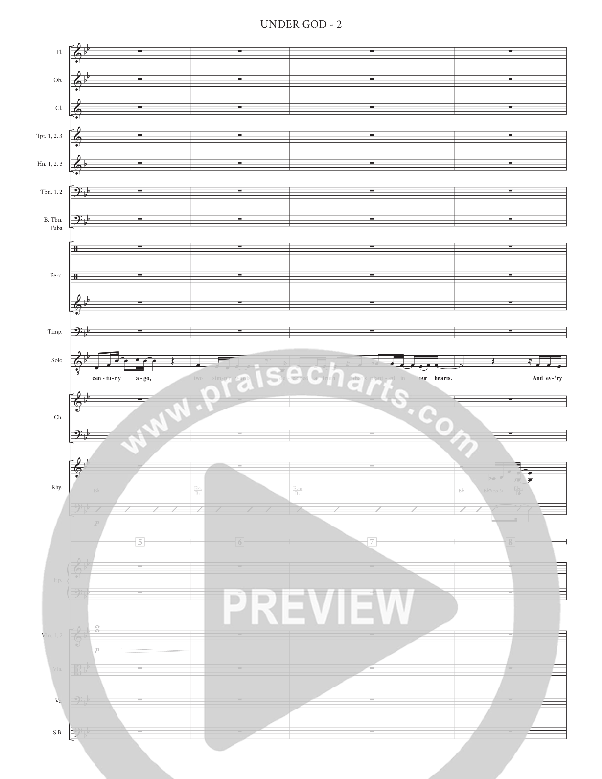 Under God (Choral Anthem SATB) Orchestration (Charles Billingsley / Arr. Bradley Knight)