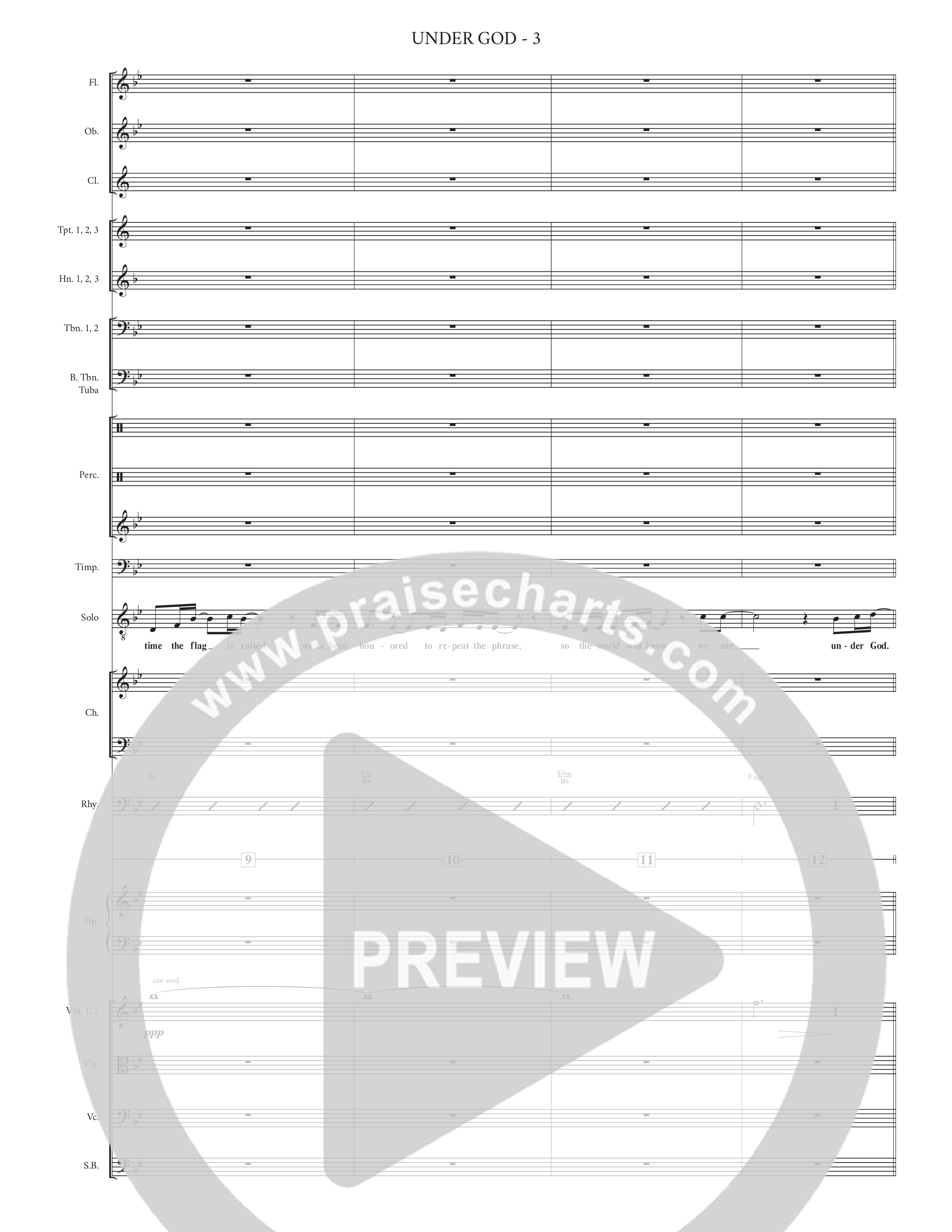 Under God (Choral Anthem SATB) Orchestration (Charles Billingsley / Arr. Bradley Knight)