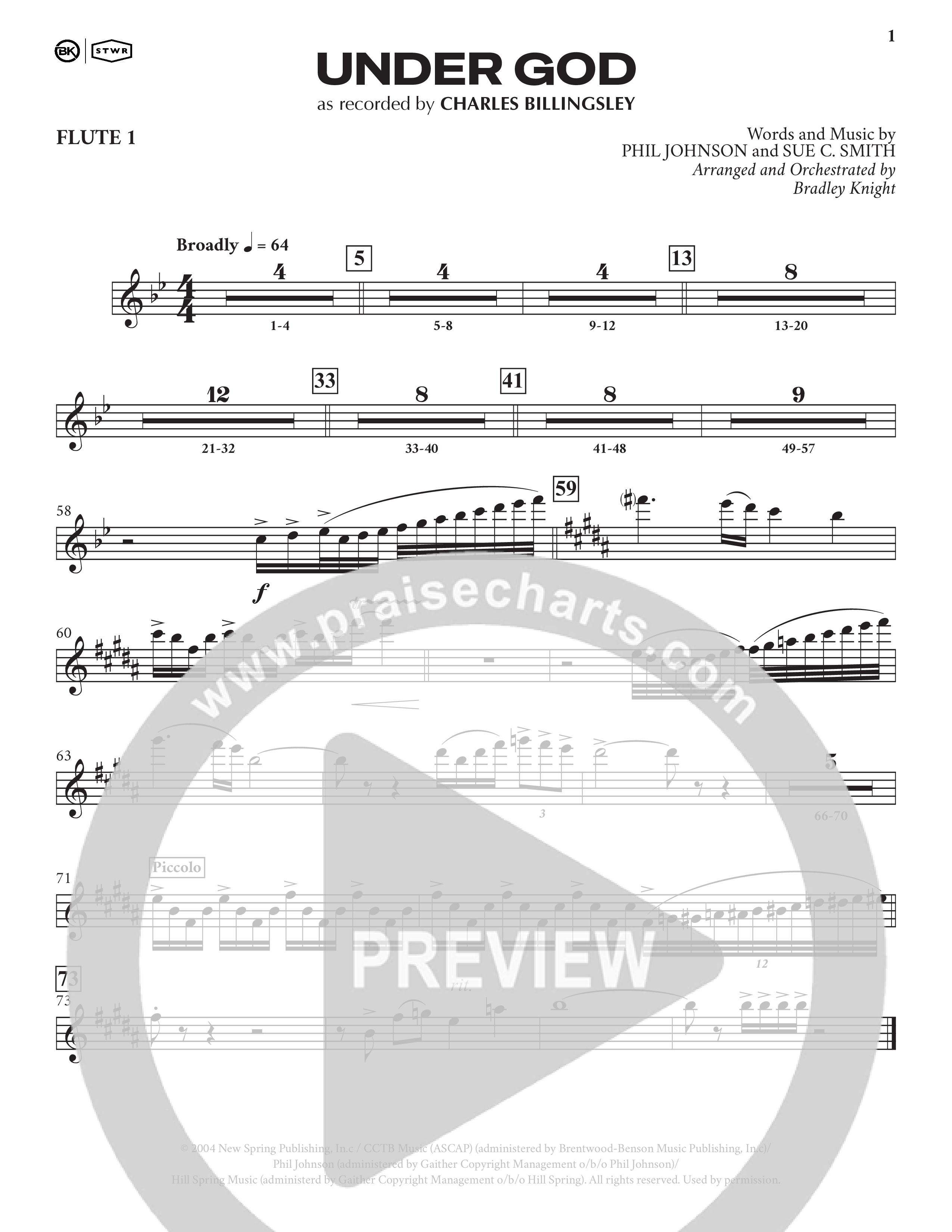 Under God (Choral Anthem SATB) Wind Pack (Charles Billingsley / Arr. Bradley Knight)