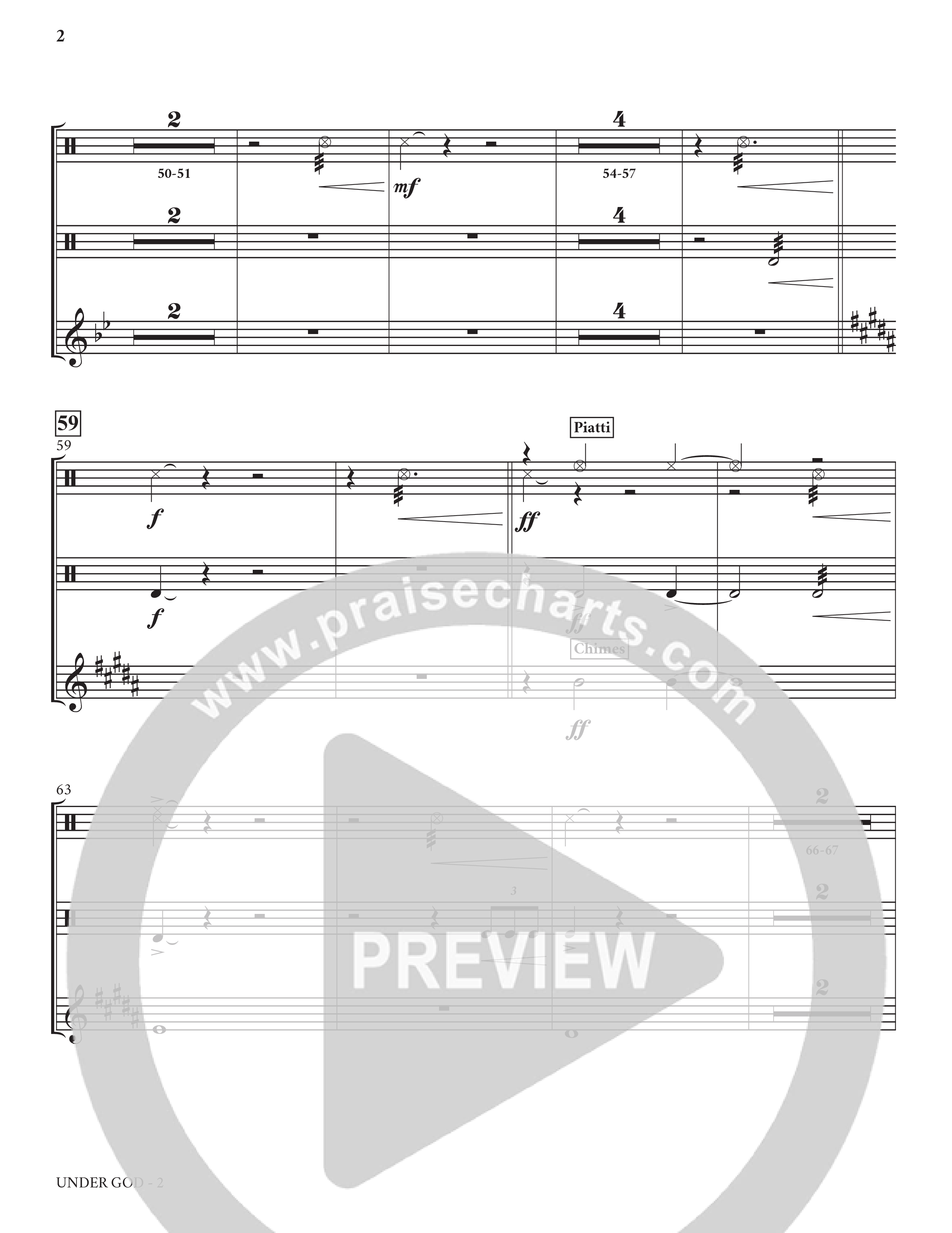 Under God (Choral Anthem SATB) Percussion (Charles Billingsley / Arr. Bradley Knight)