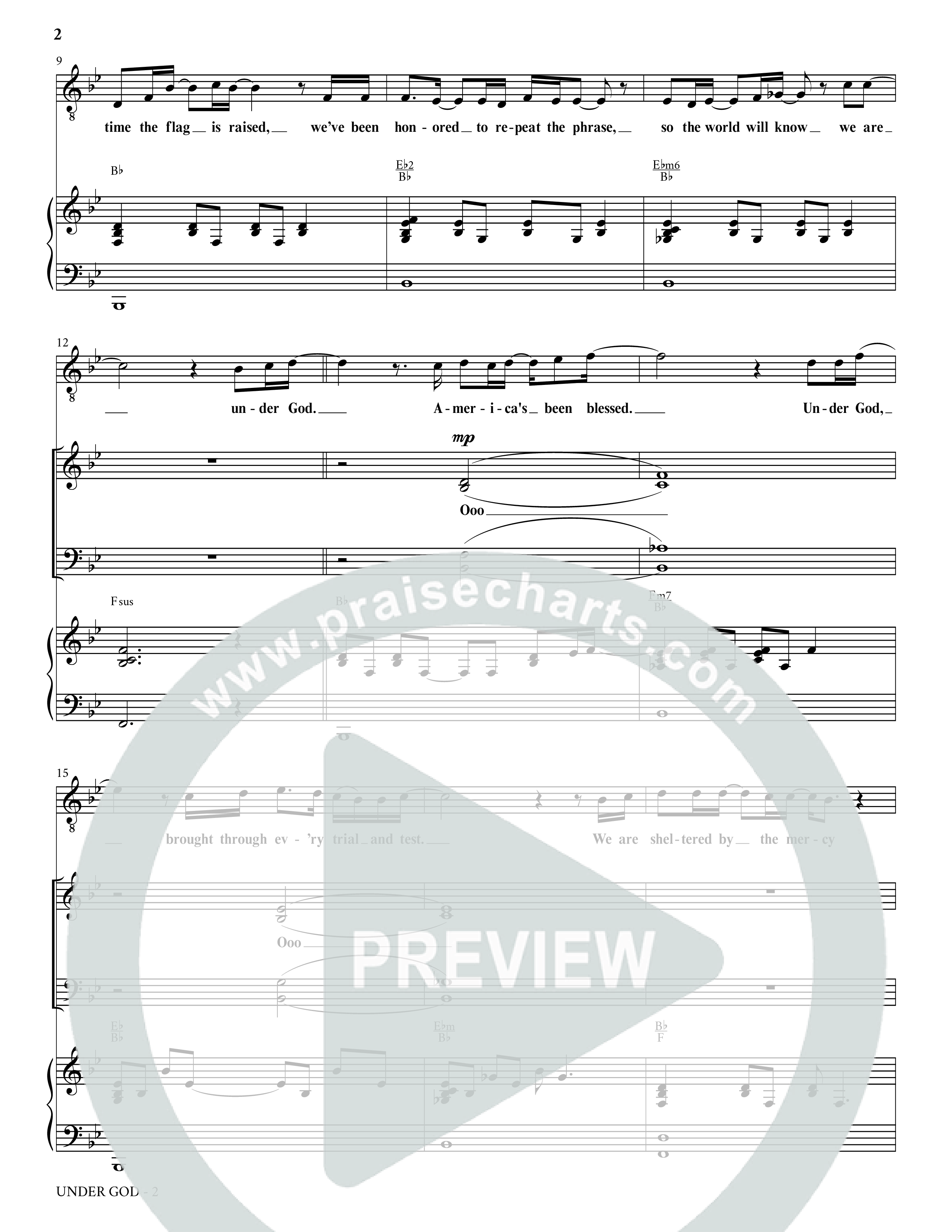 Under God (Choral Anthem SATB) Piano/Vocal (SATB) (Charles Billingsley / Arr. Bradley Knight)