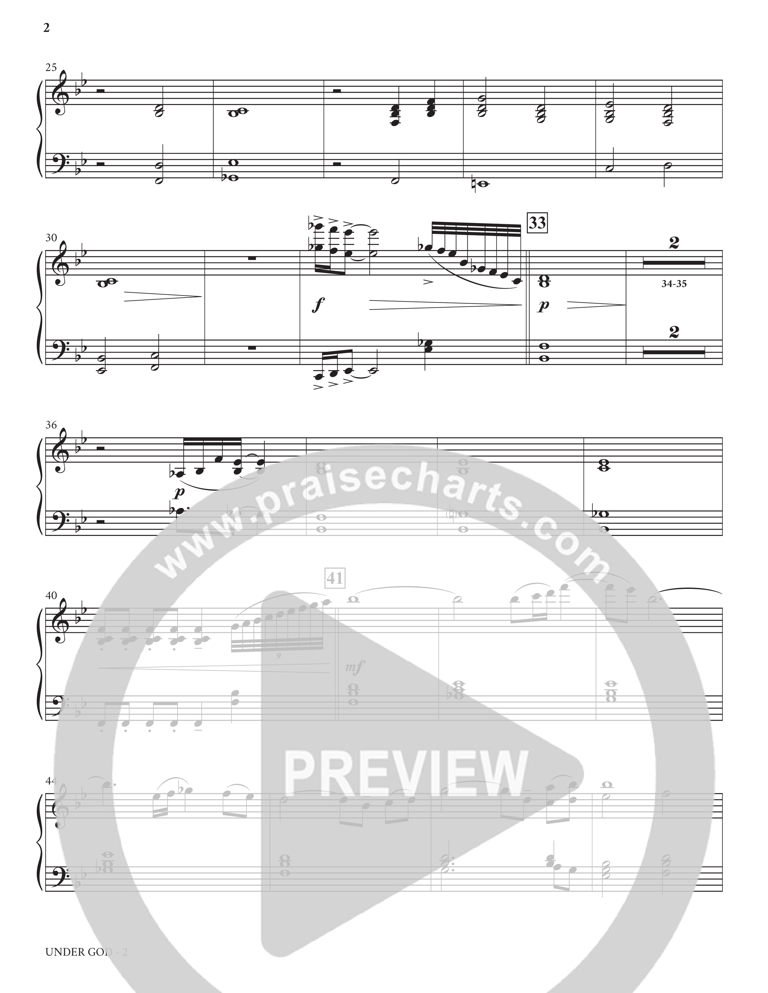 Under God (Choral Anthem SATB) String Reduction (Charles Billingsley / Arr. Bradley Knight)