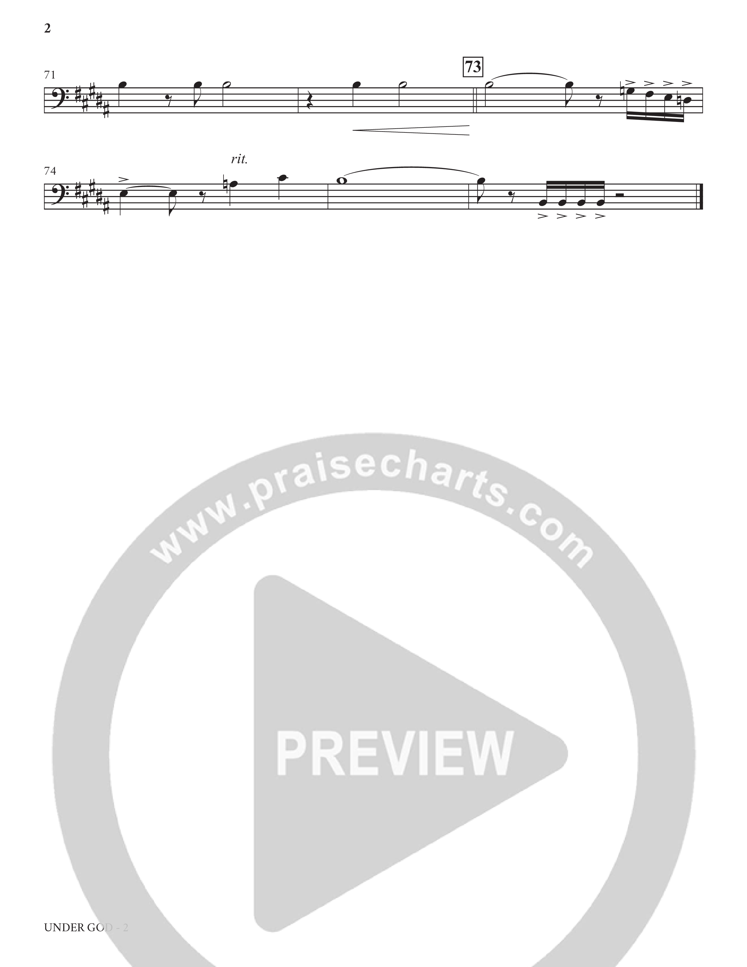 Under God (Choral Anthem SATB) Trombone 2 (Charles Billingsley / Arr. Bradley Knight)