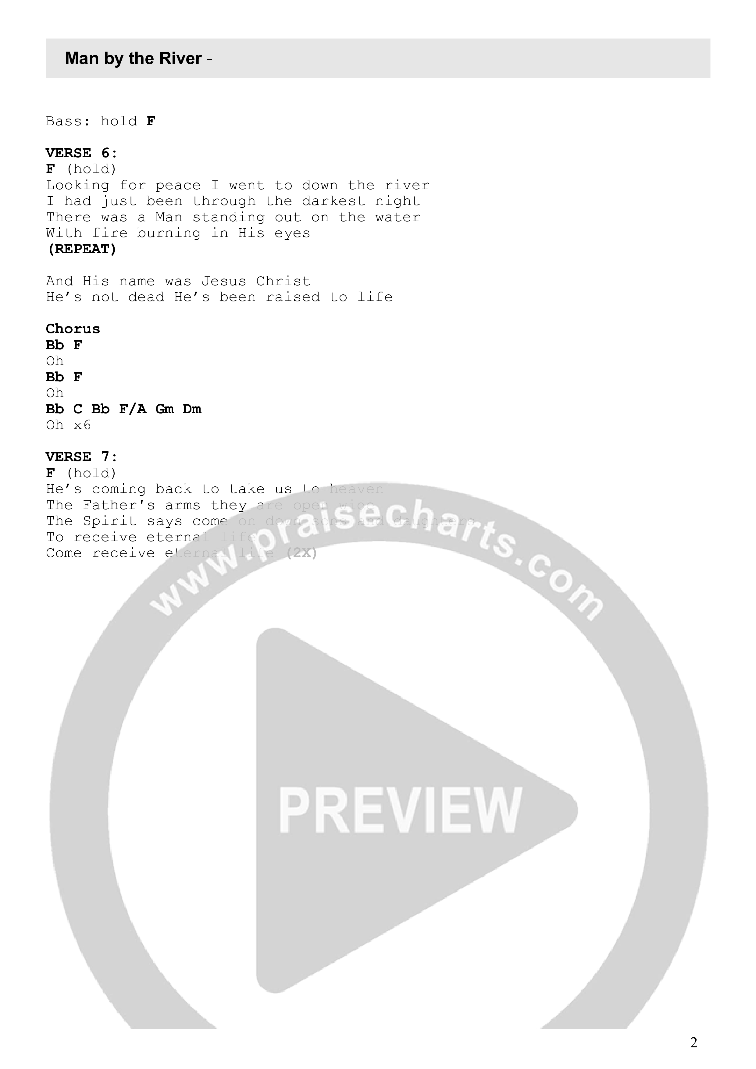 Man By The River Chord Chart (Kingdom Culture Worship)