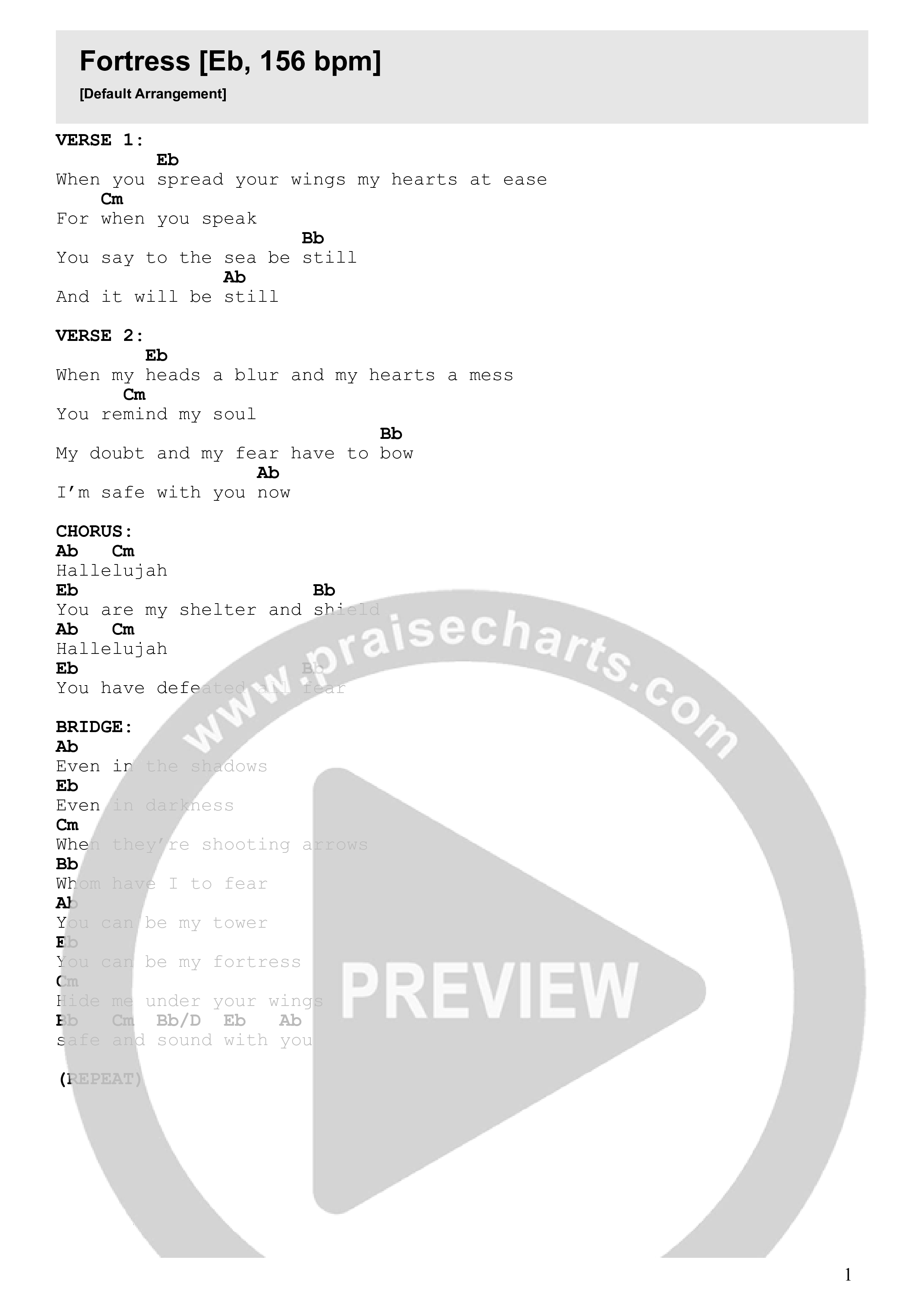 Fortress Chord Chart (Kingdom Culture Worship)