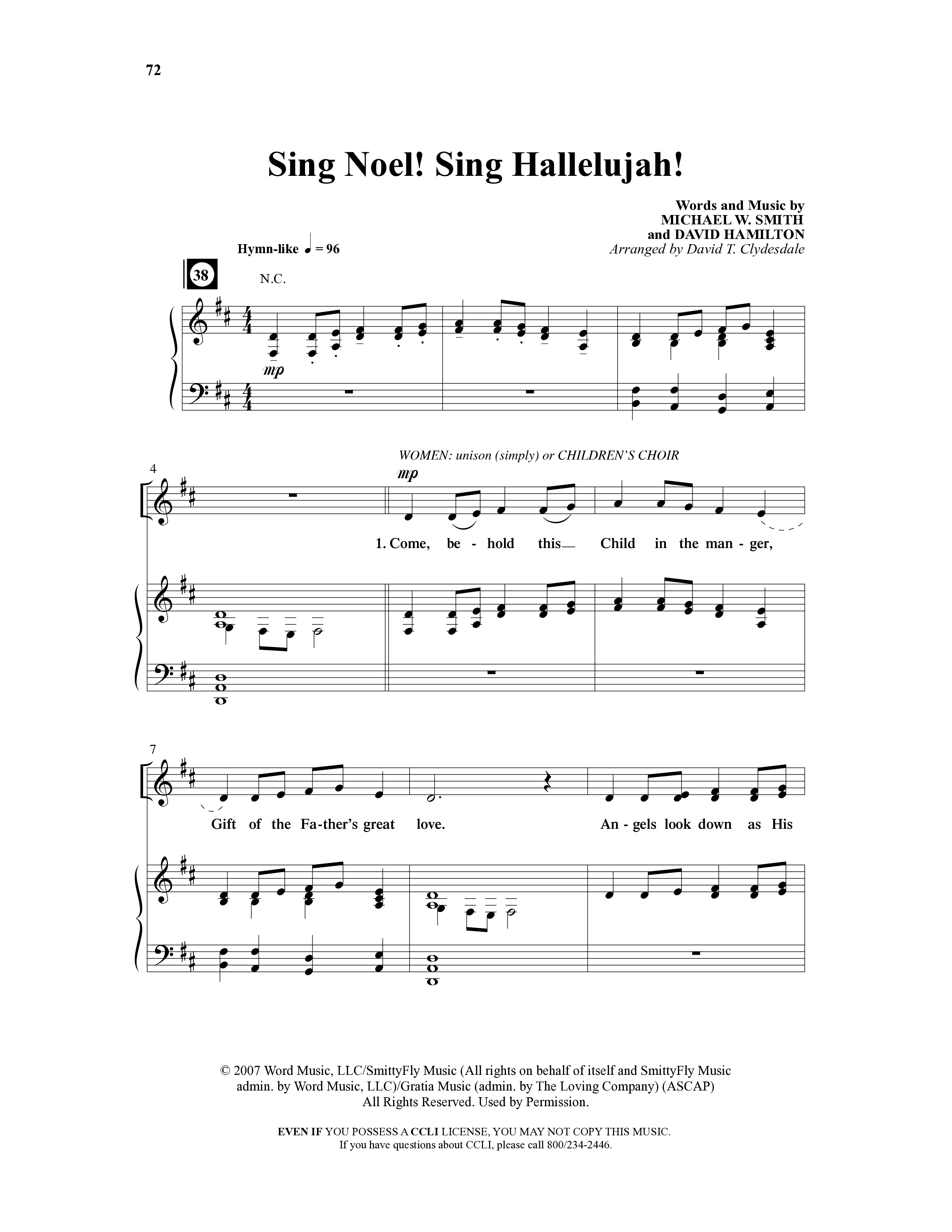 A Merry Clydesdale Christmas (12 Song Choral Collection) Song 10 (Piano SATB) (Arr. David Clydesdale)