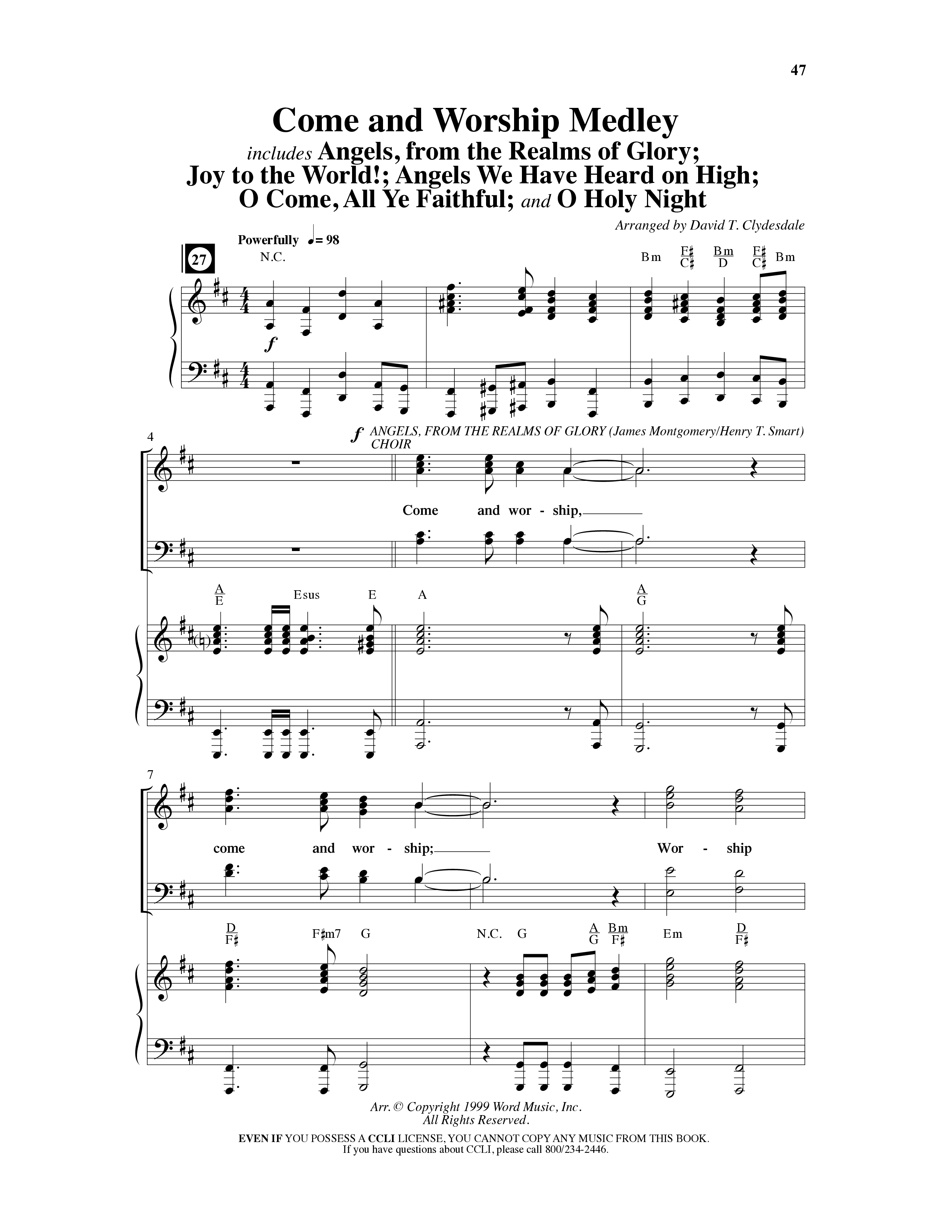 A Merry Clydesdale Christmas (12 Song Choral Collection) Song 3 (Piano SATB) (Arr. David Clydesdale)