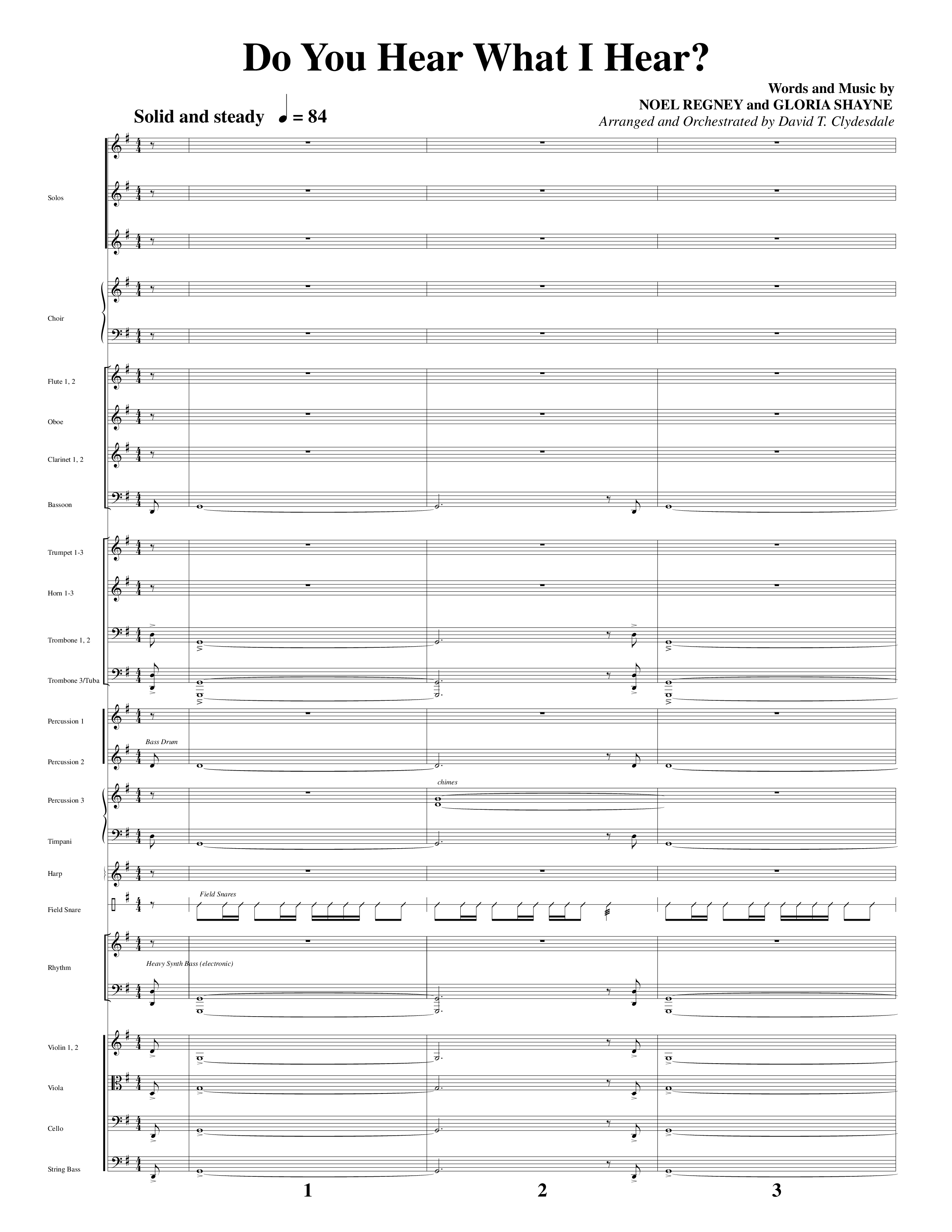 A Merry Clydesdale Christmas (12 Song Choral Collection) Song 4 (Orchestration) (Arr. David Clydesdale)