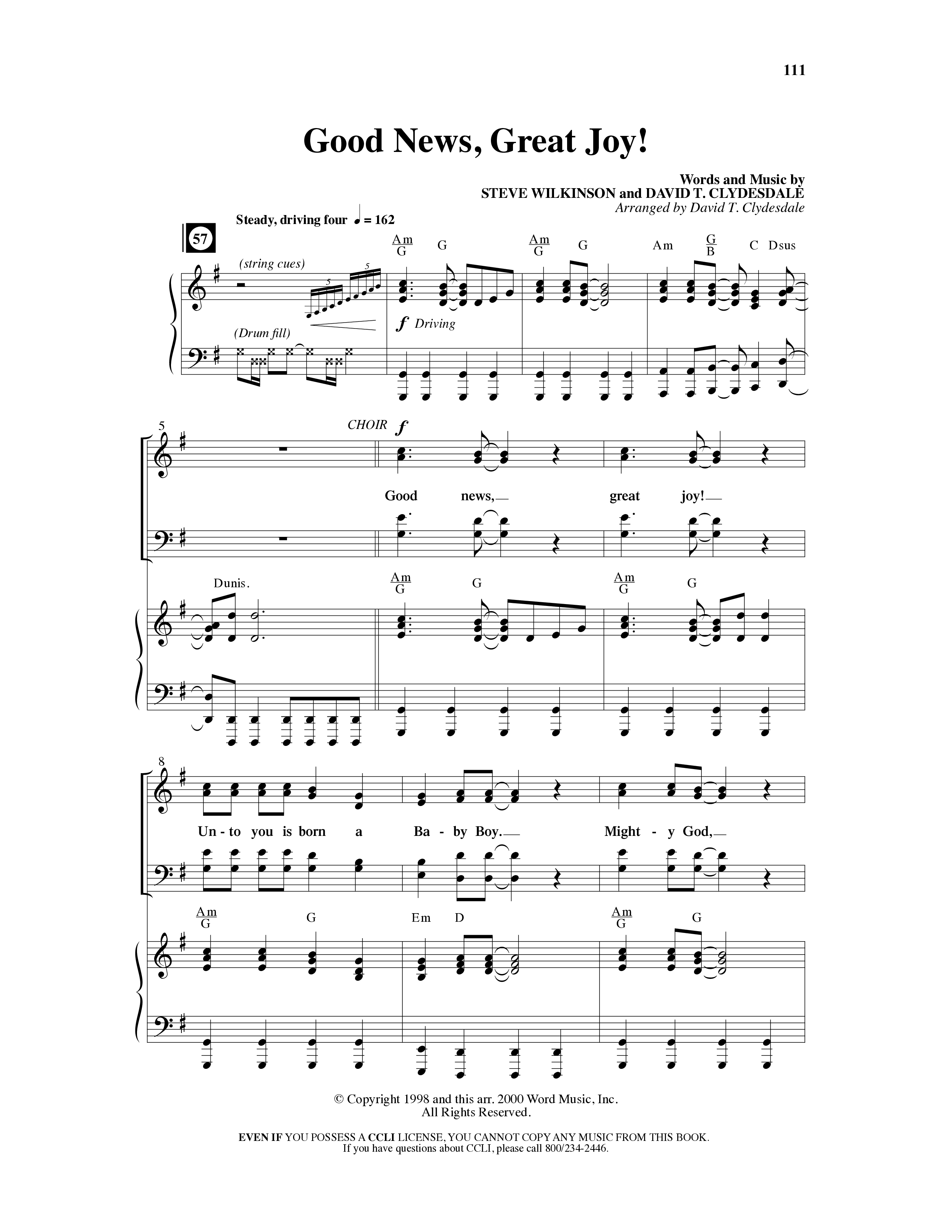 A Merry Clydesdale Christmas (12 Song Choral Collection) Song 5 (Piano SATB) (Arr. David Clydesdale)