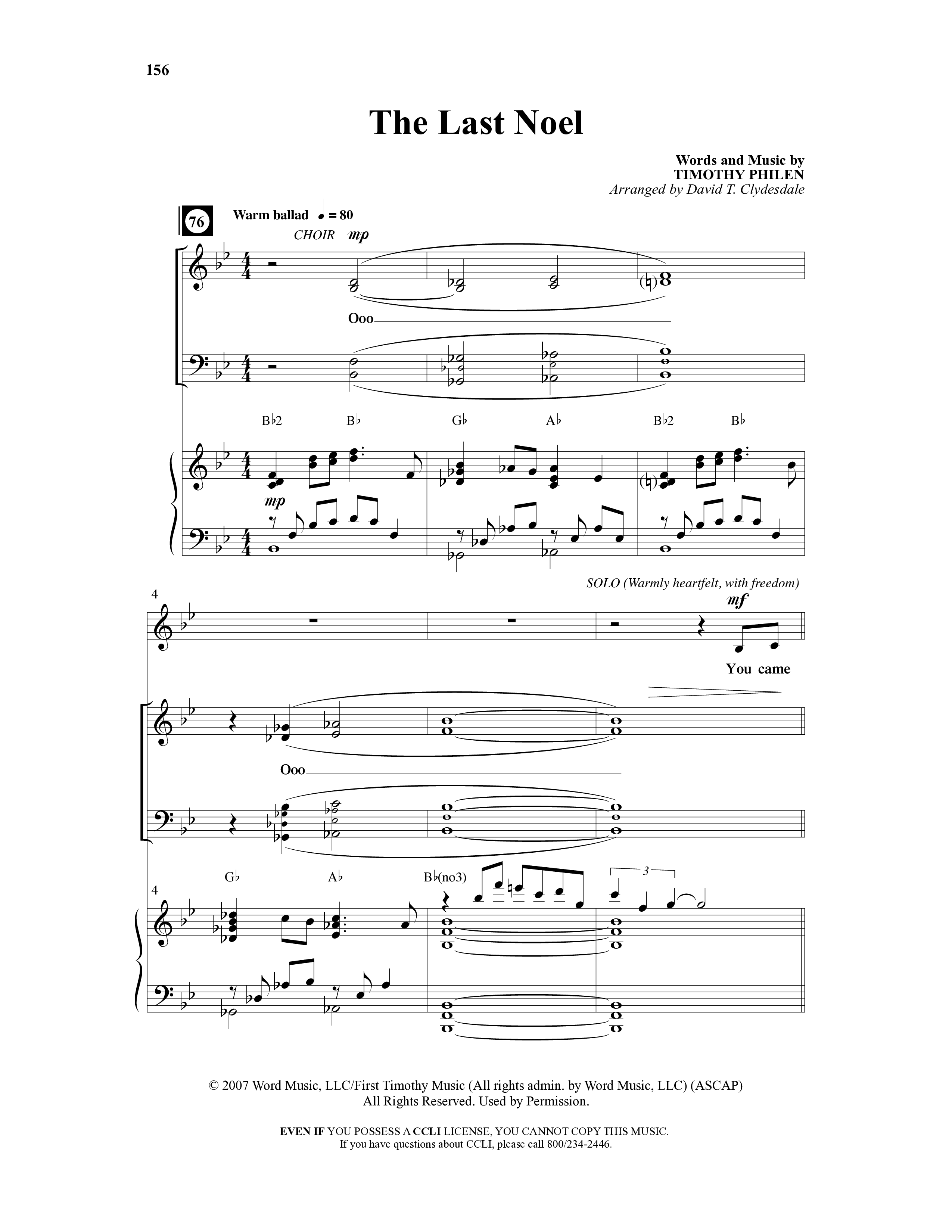 A Merry Clydesdale Christmas (12 Song Choral Collection) Song 7 (Piano SATB) (Arr. David Clydesdale)