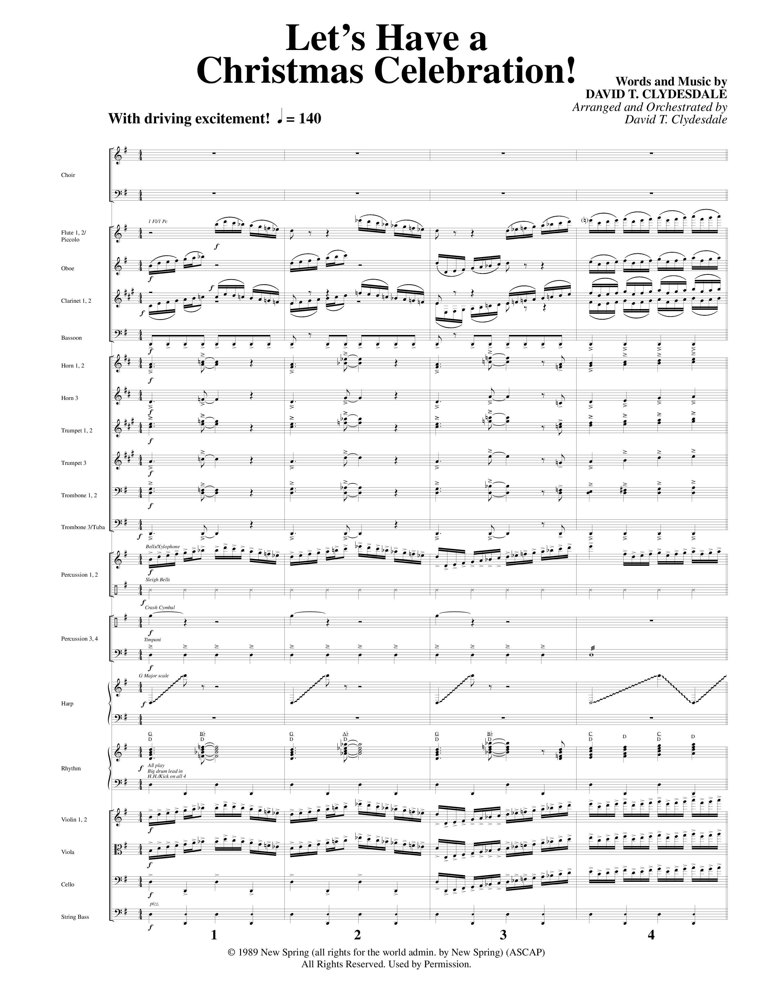 A Merry Clydesdale Christmas (12 Song Choral Collection) Song 8 (Orchestration) (Arr. David Clydesdale)