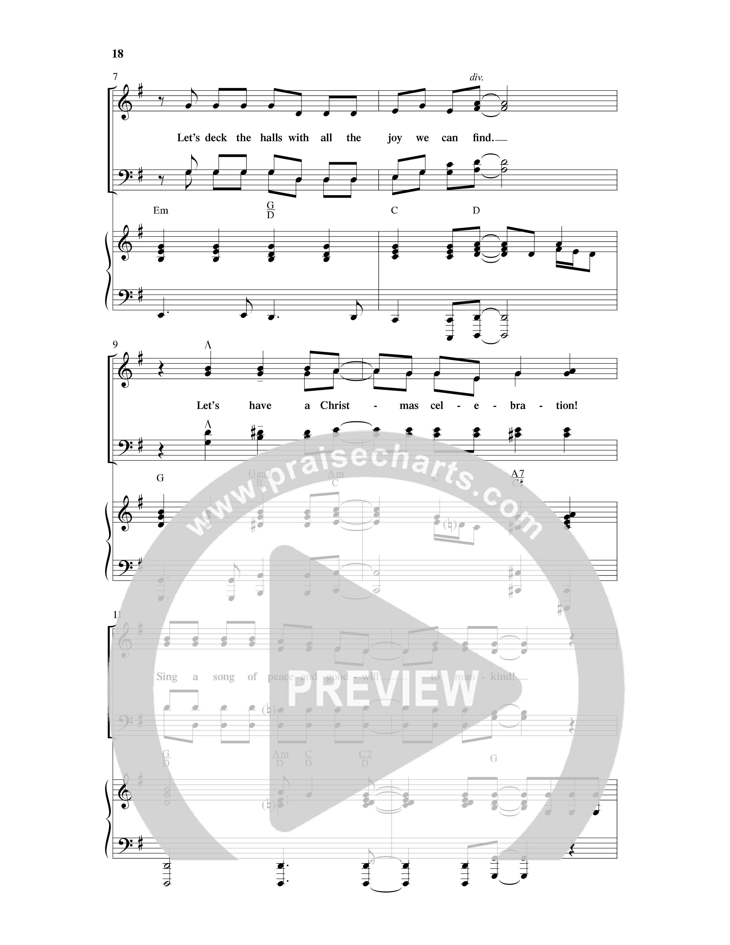 A Merry Clydesdale Christmas (12 Song Choral Collection) Song 8 (Piano SATB) (Arr. David Clydesdale)